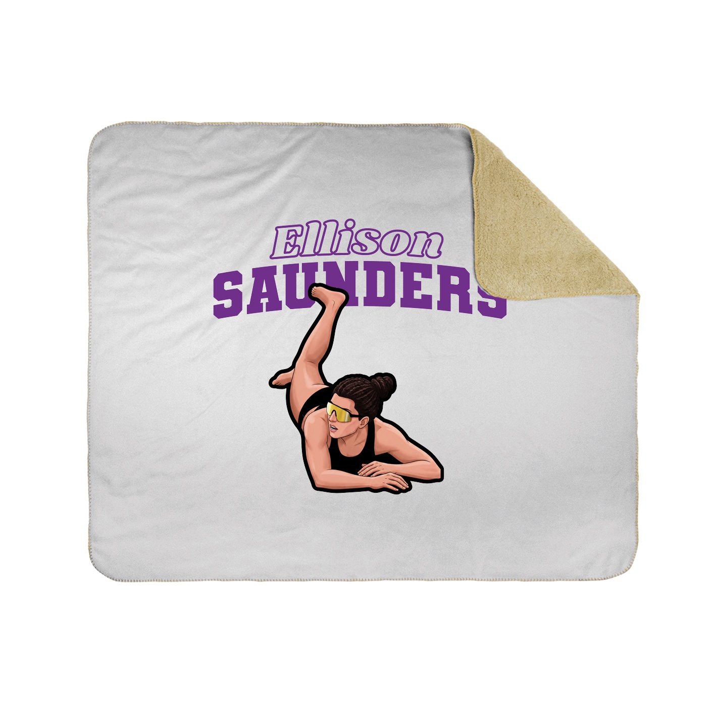 Throw Blanket — Name Arch in White