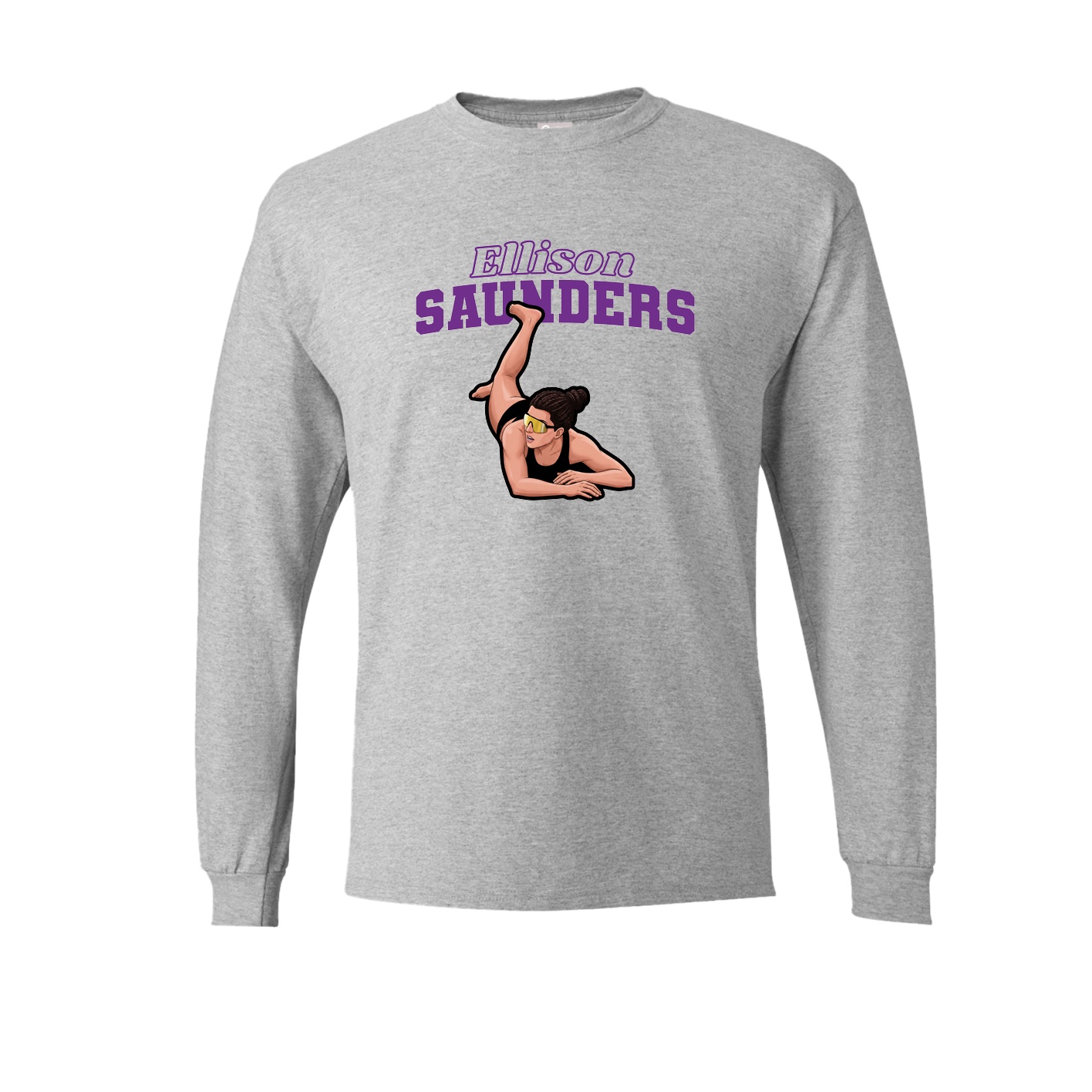 Long Sleeve Tee — Name Arch in Grey