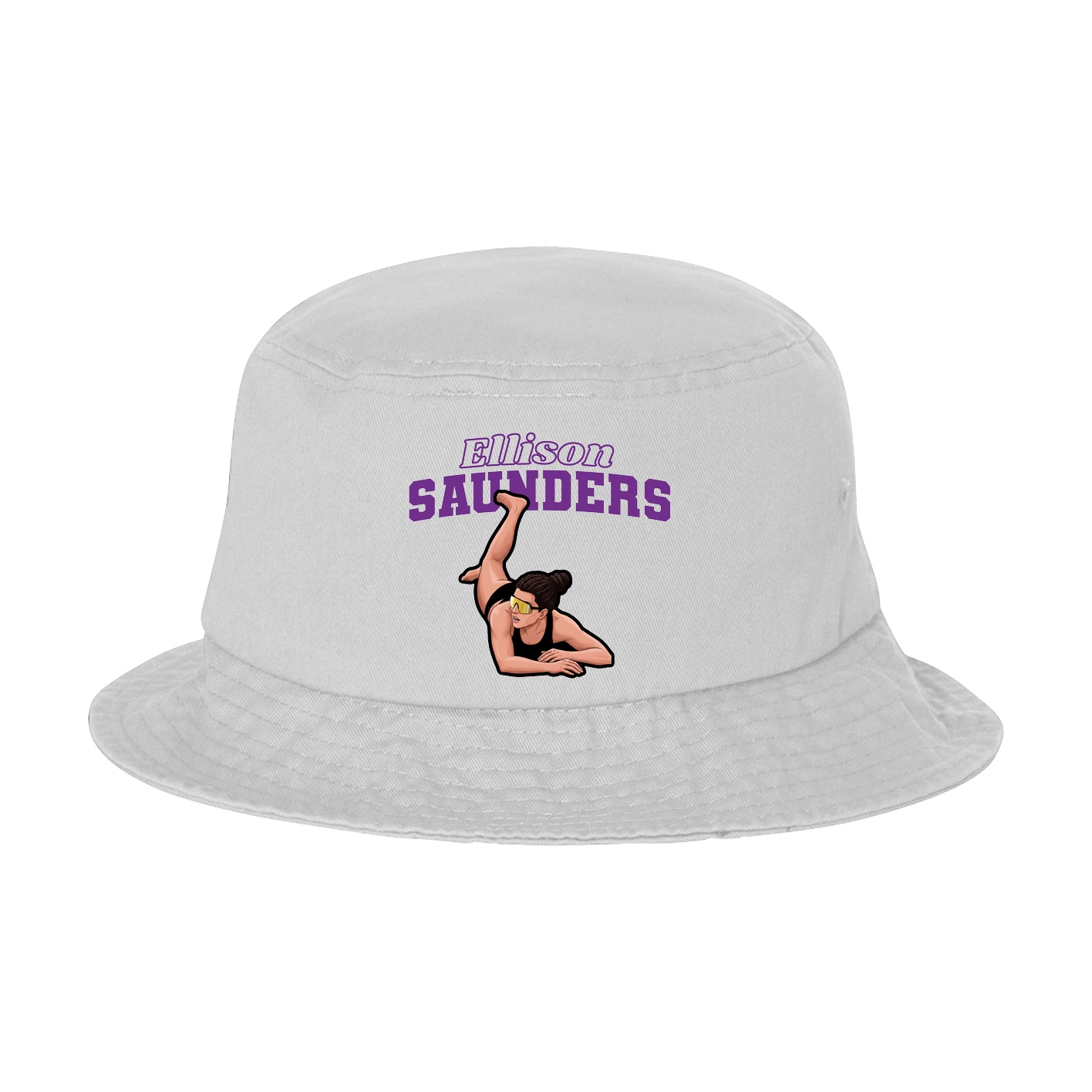 Bucket Cap — Name Arch in White