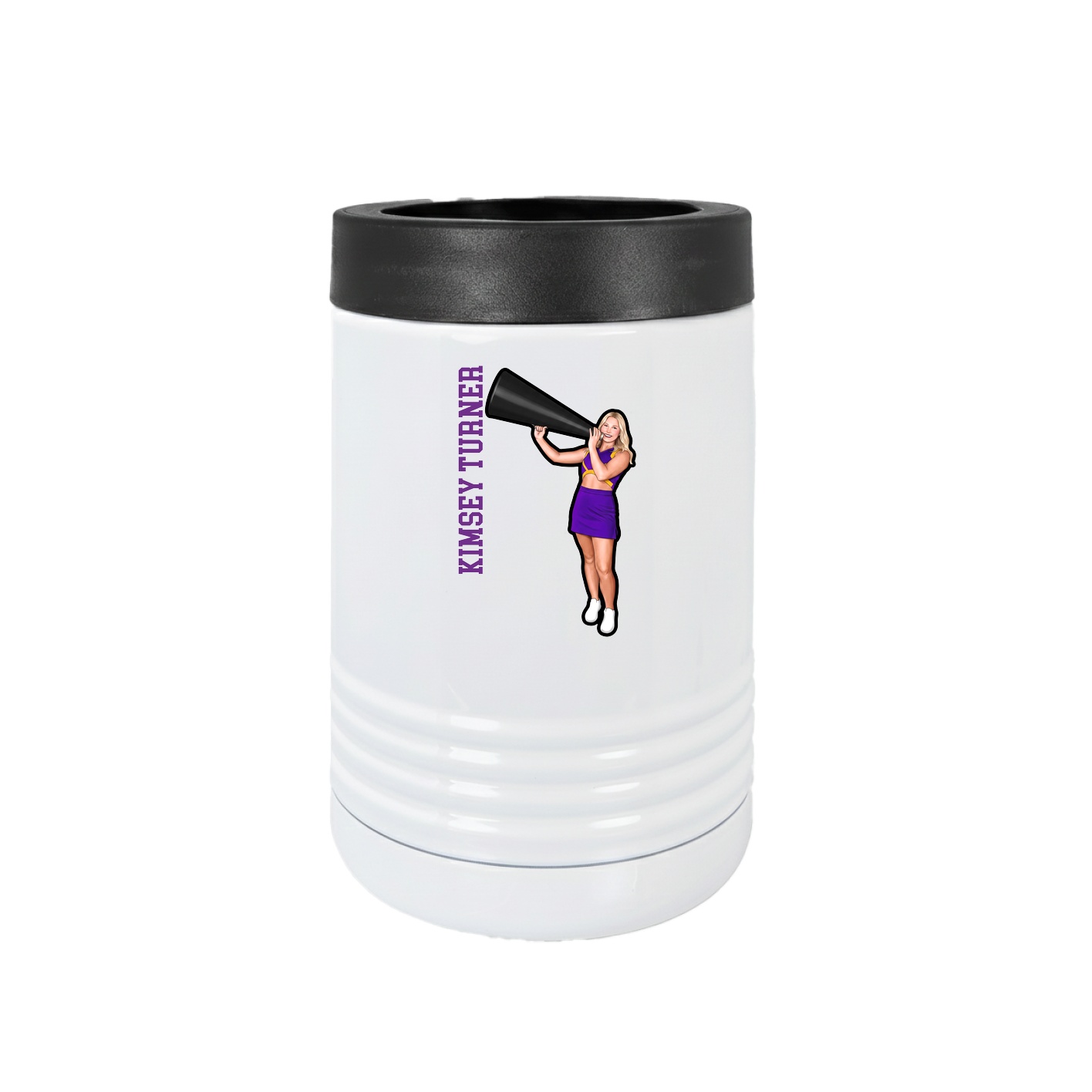 Beverage Holder — Name Vertical in White