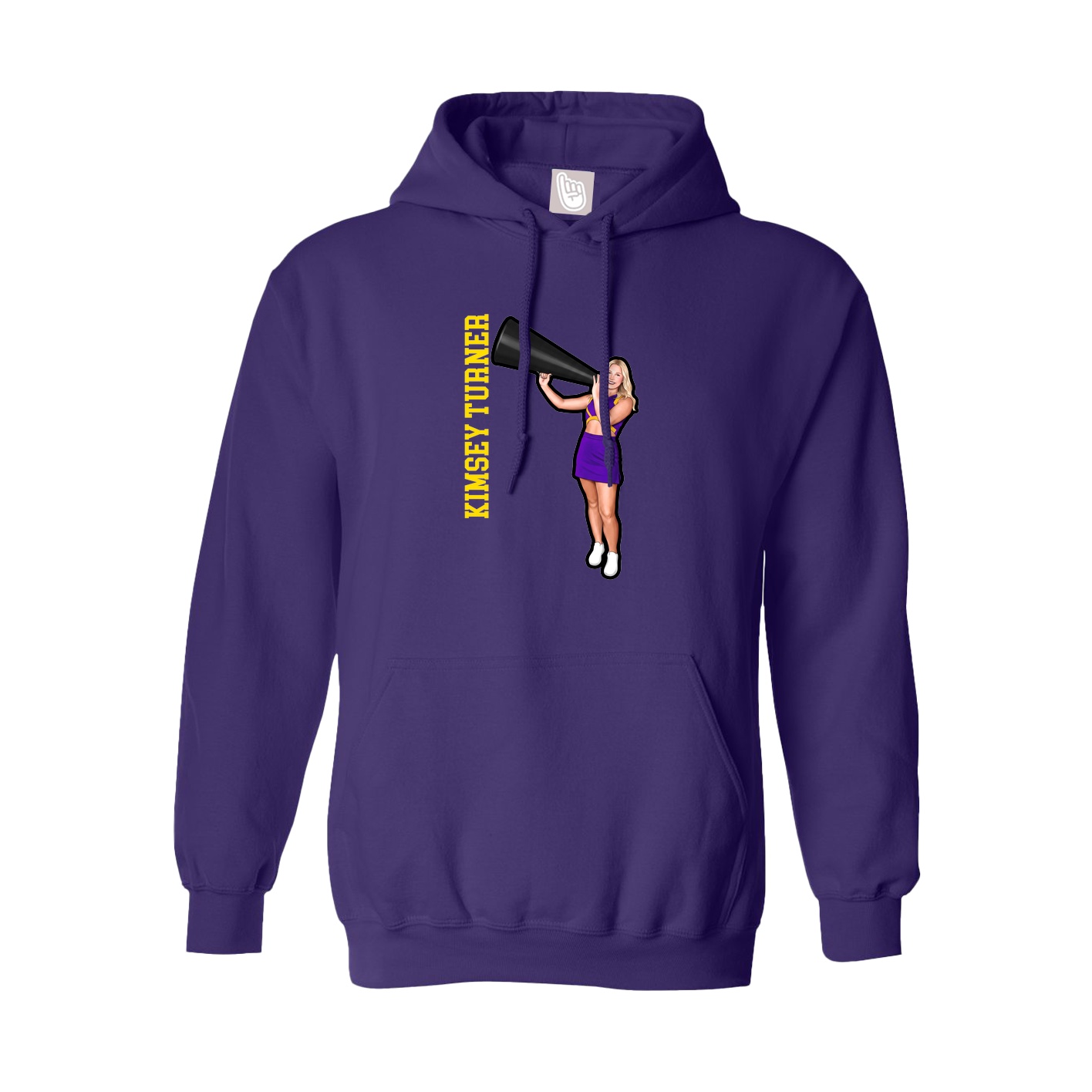 Hoodie — Name Vertical in Purple