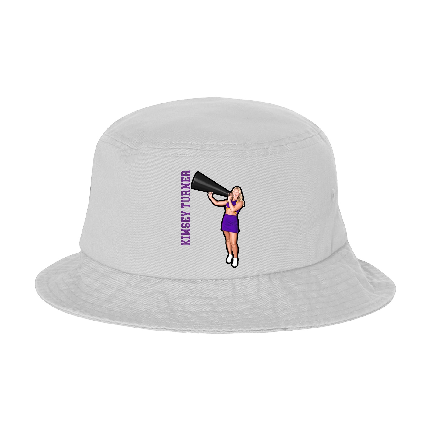 Bucket Cap — Name Vertical in White