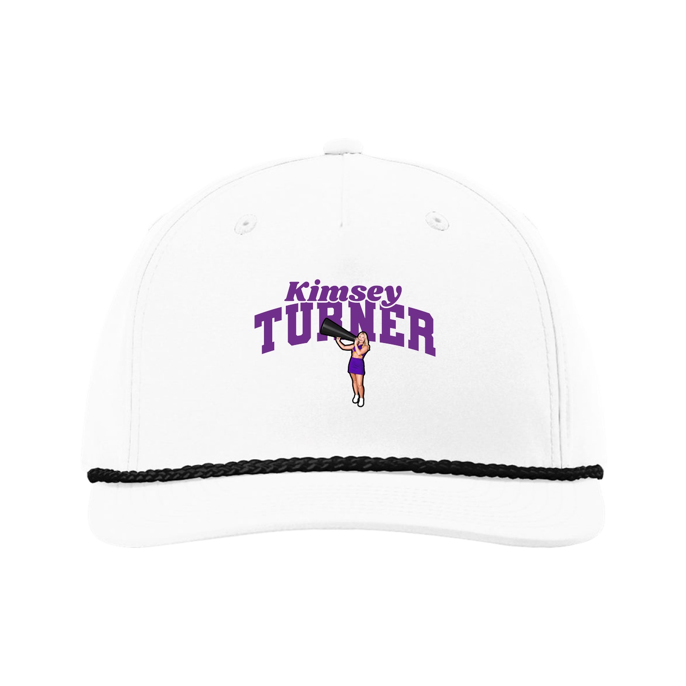 Five-Panel Classic Rope Cap — Signature Arch in White