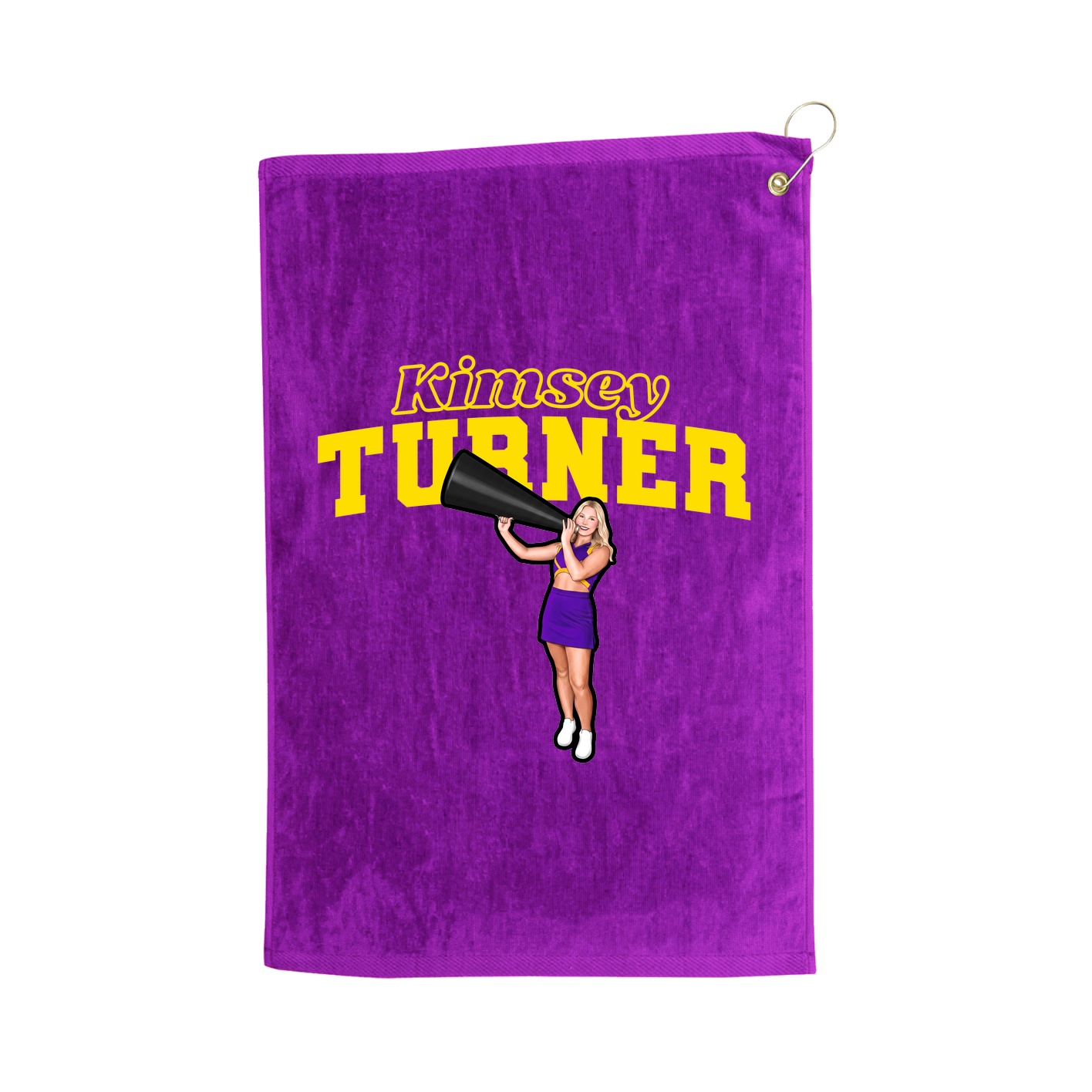 Golf Towel — Name Arch in Purple