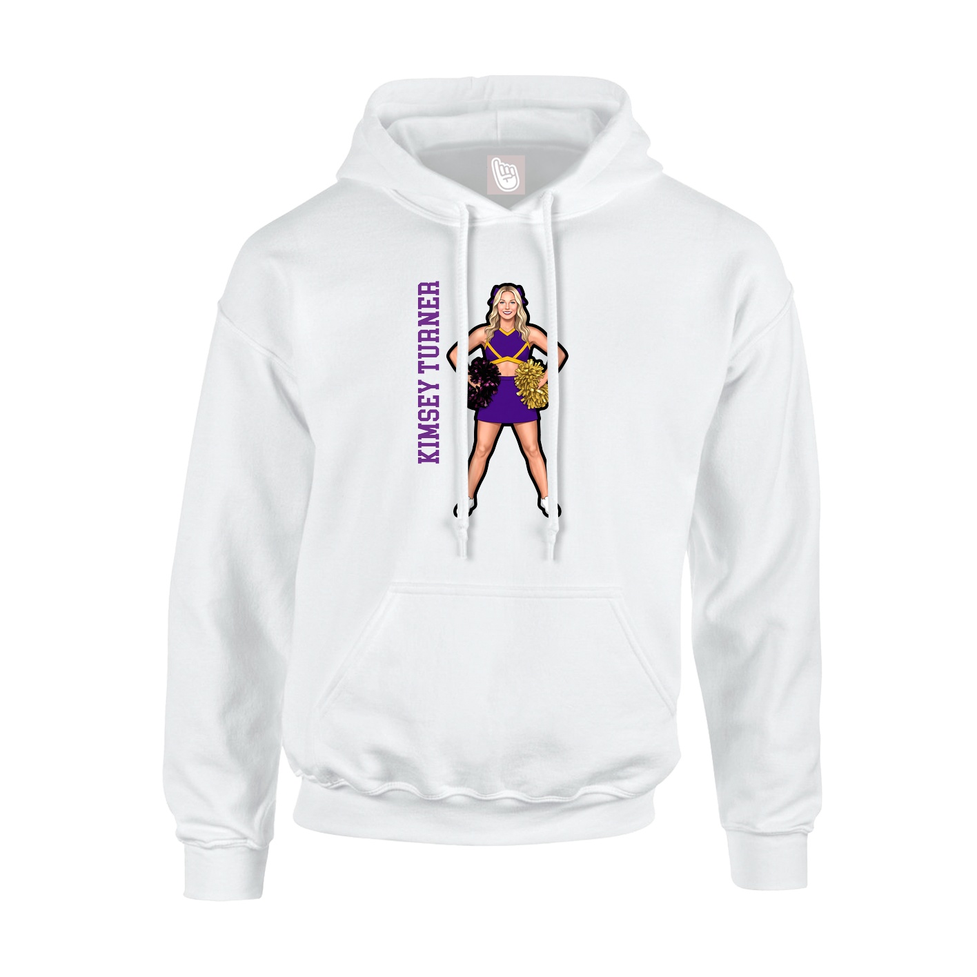 Hoodie — Name Vertical in White
