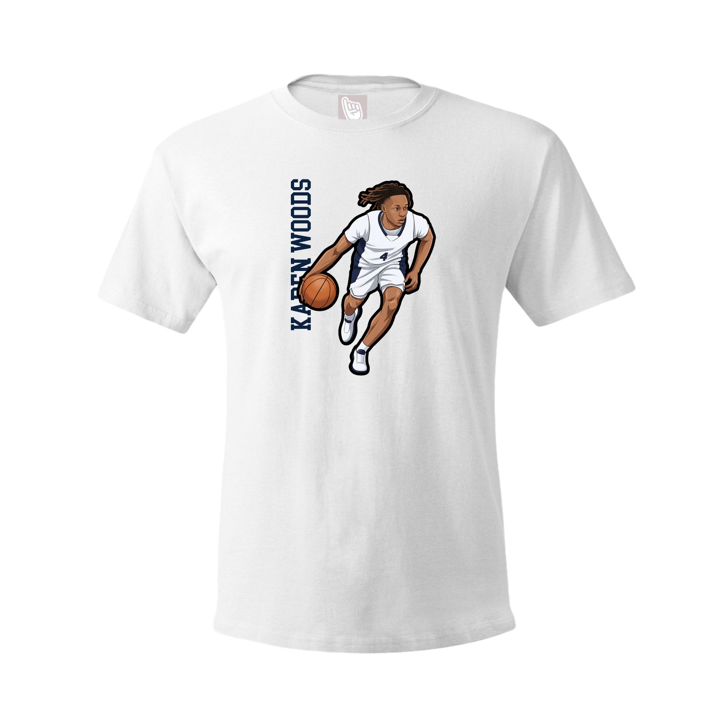 Tee — Name Vertical in White