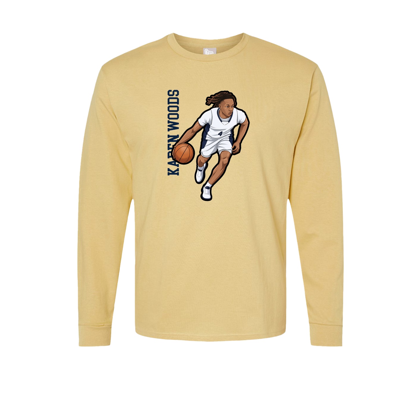Long Sleeve Tee — Name Vertical in Vegas Gold