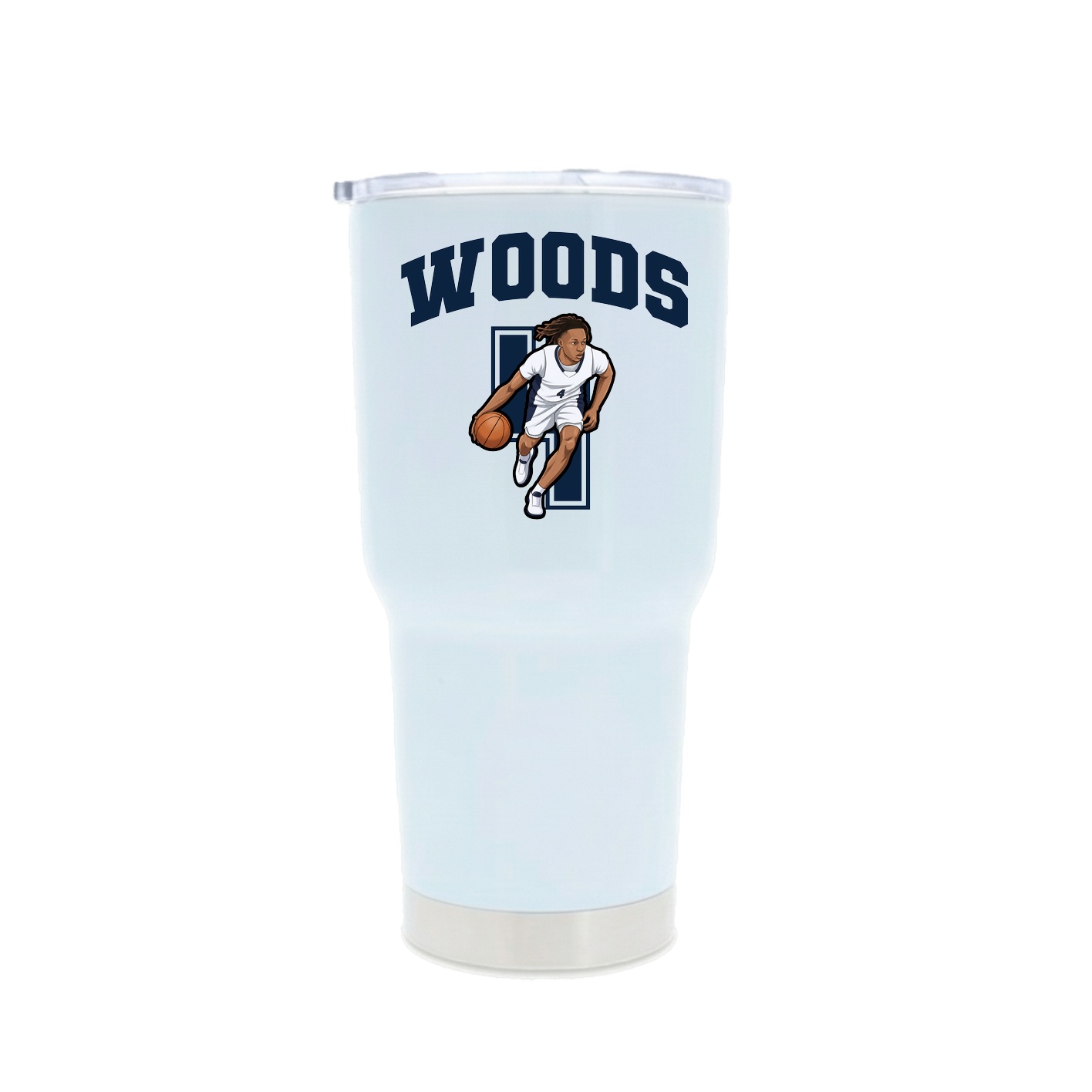 30oz Stainless Steel Tumbler — Number in White