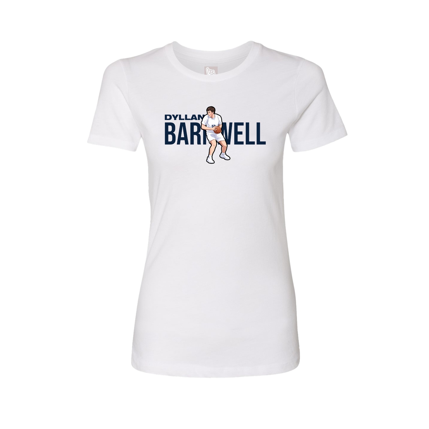Fitted Women's Tee — Player Name in White