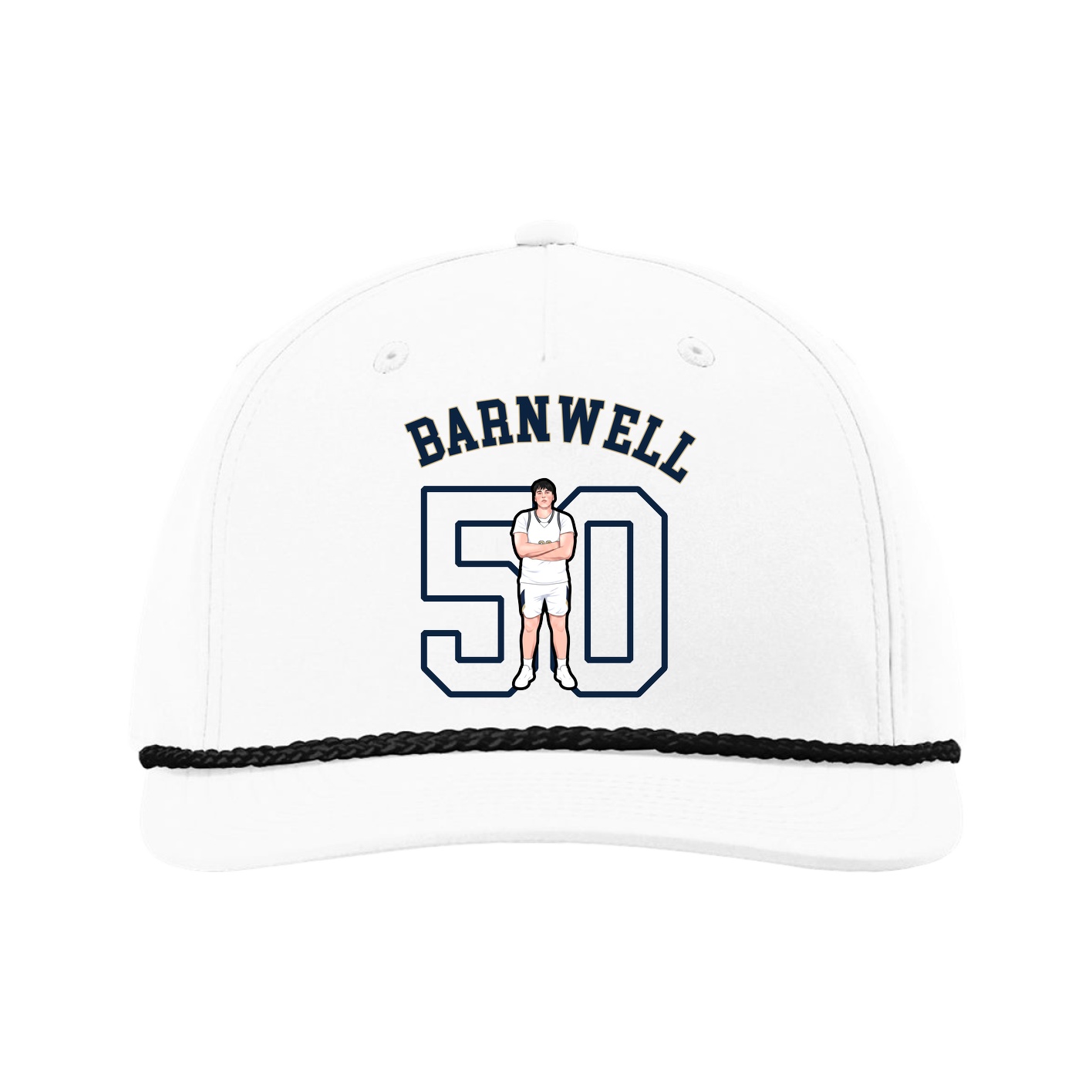 Five-Panel Classic Rope Cap — Shirsey Arch in White