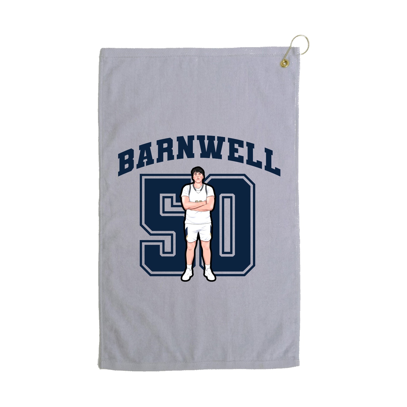 Golf Towel — Number in Grey