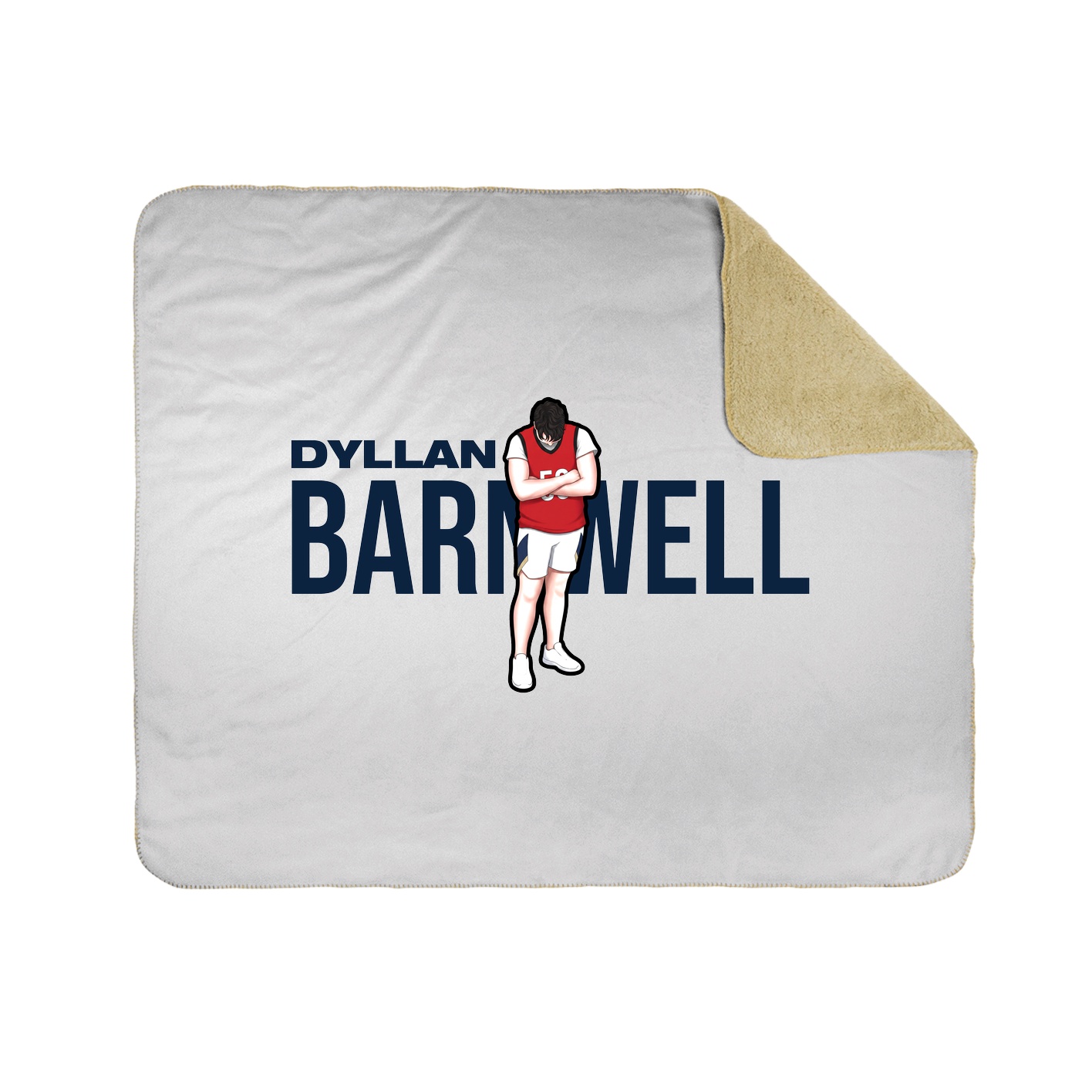 Throw Blanket — Player Name in White