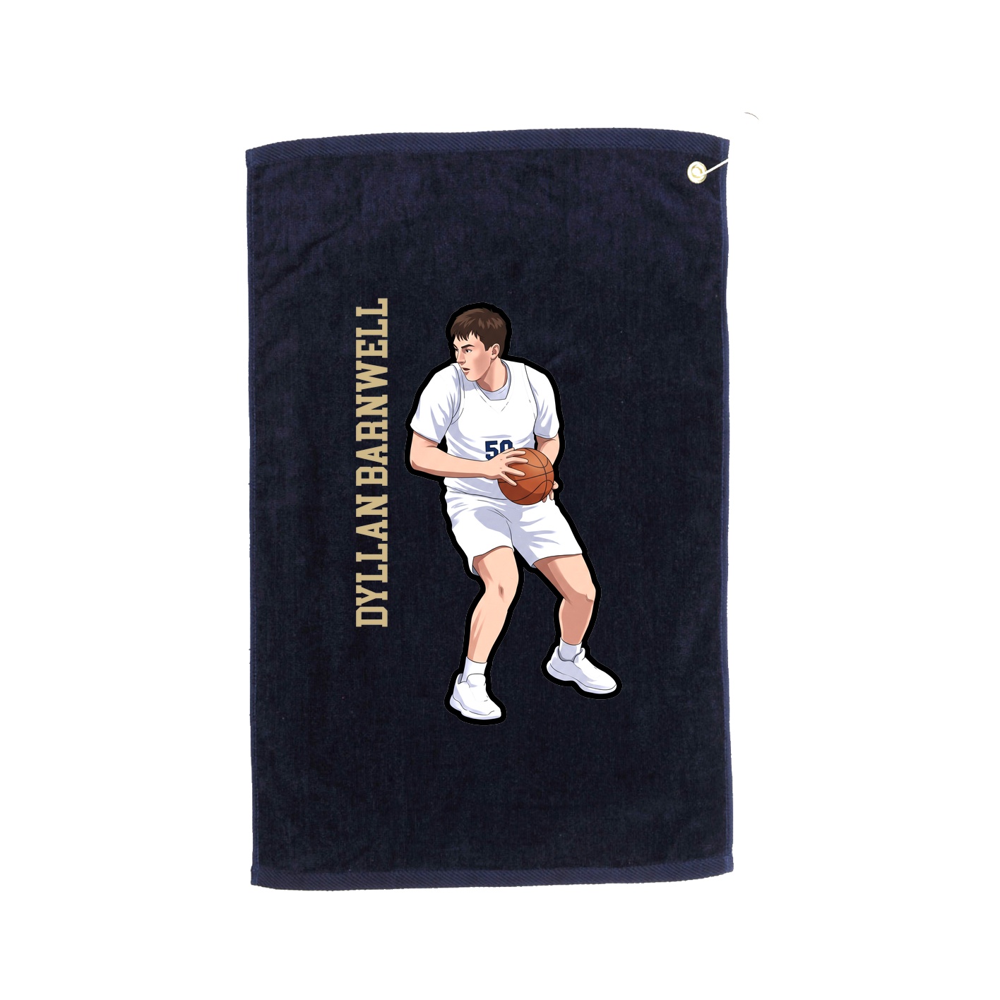 Golf Towel — Name Vertical in Navy