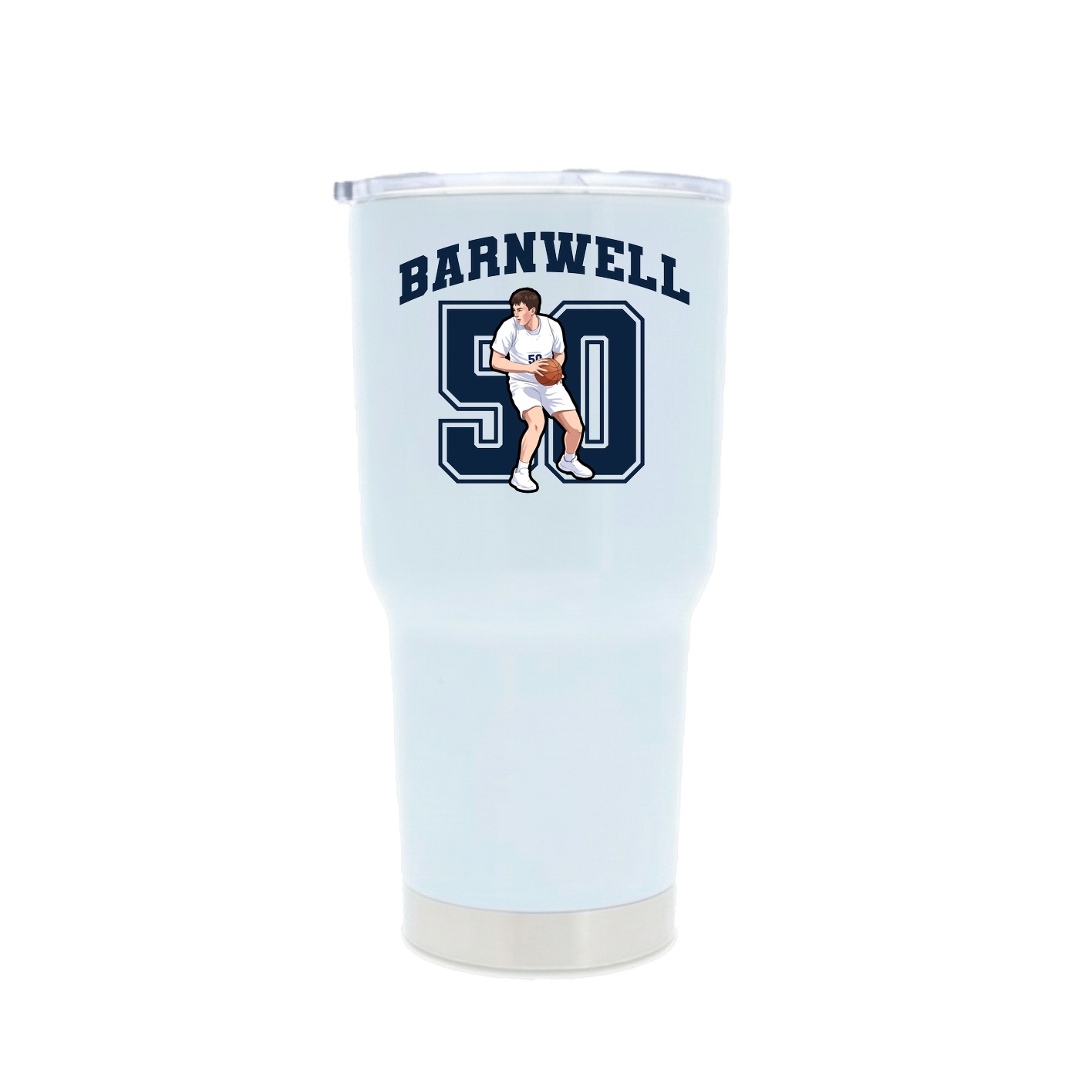 30oz Stainless Steel Tumbler — Number in White