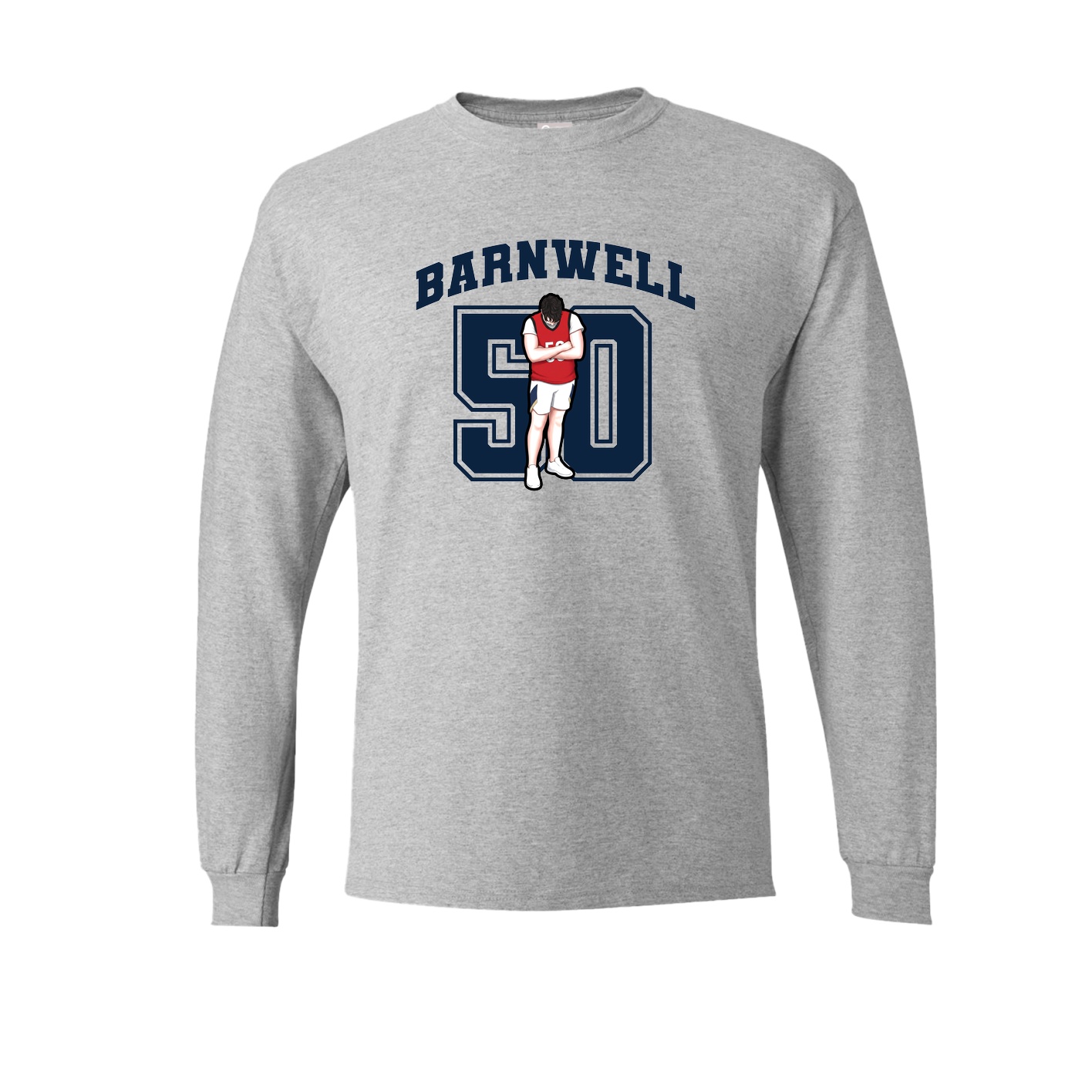 Long Sleeve Tee — Number in Grey
