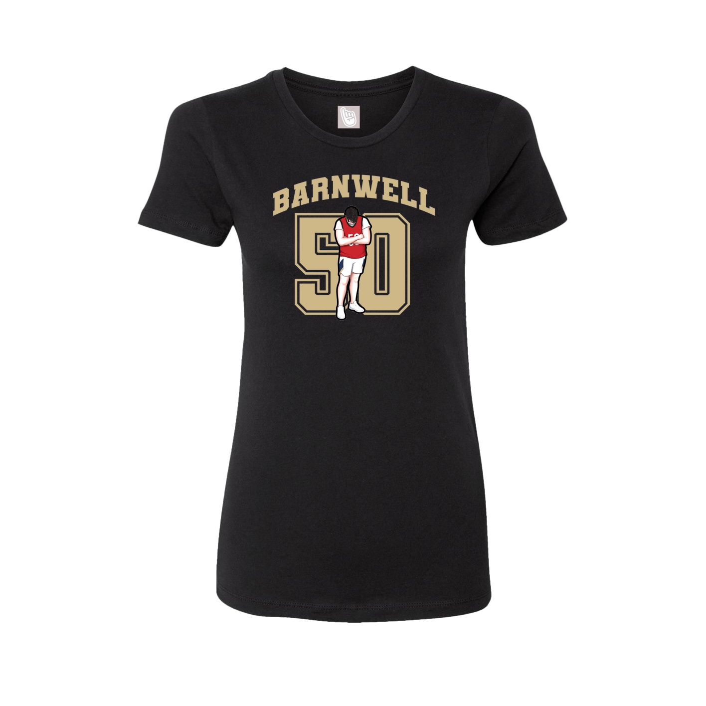 Fitted Women's Tee — Number in Black