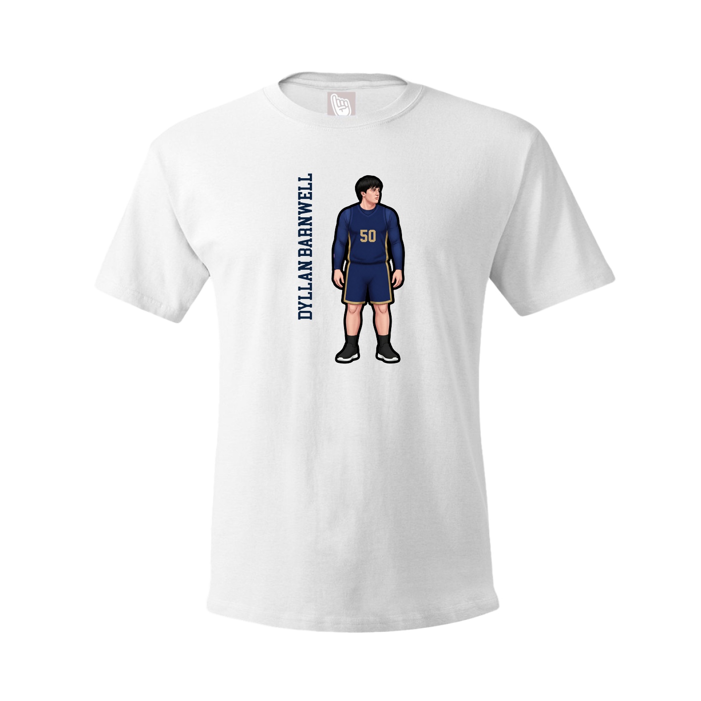 Tee — Name Vertical in White
