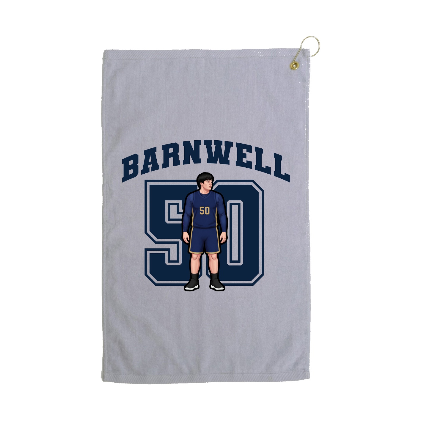 Golf Towel — Number in Grey