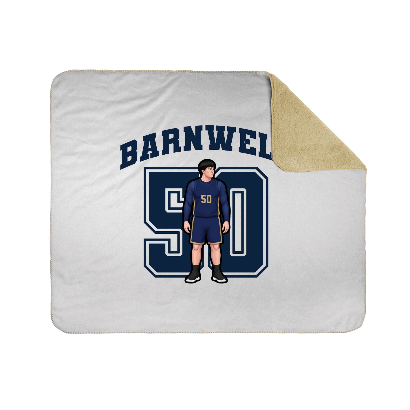 Throw Blanket — Number in White