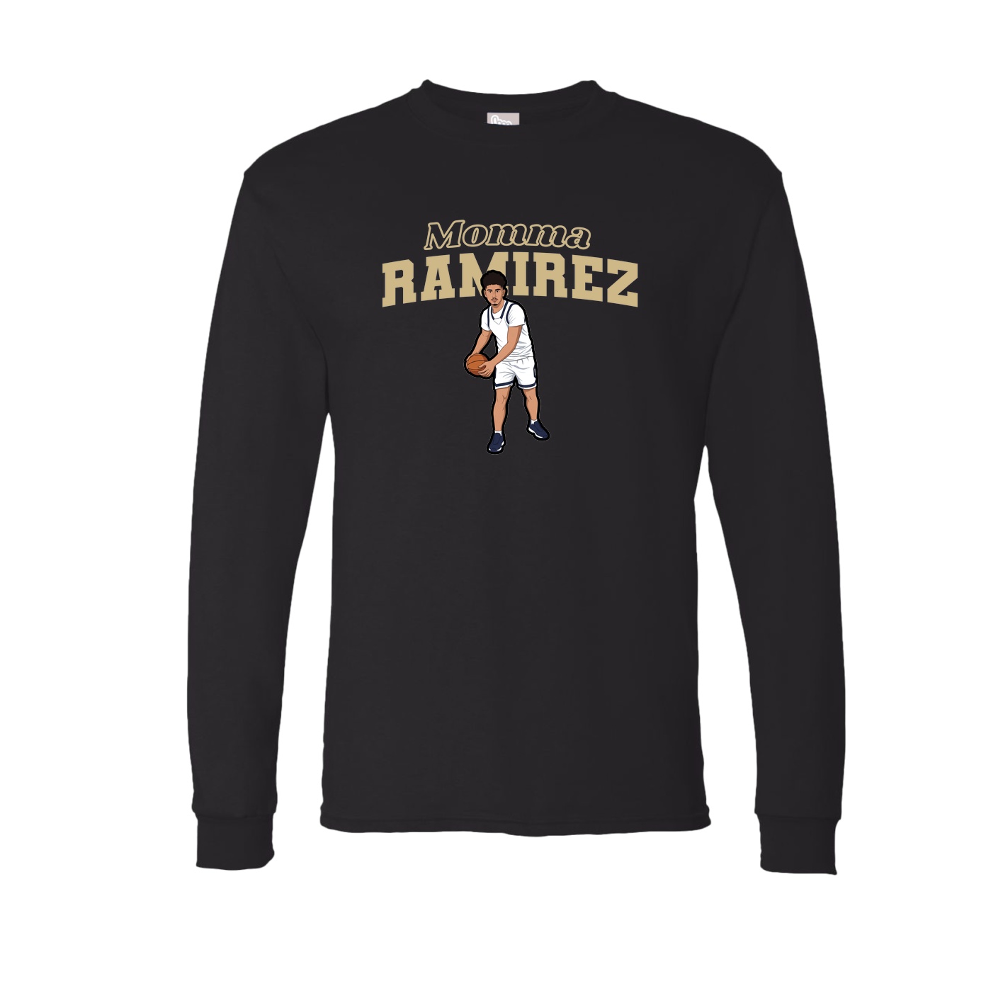 Long Sleeve Tee — Mothers Day Block in Black
