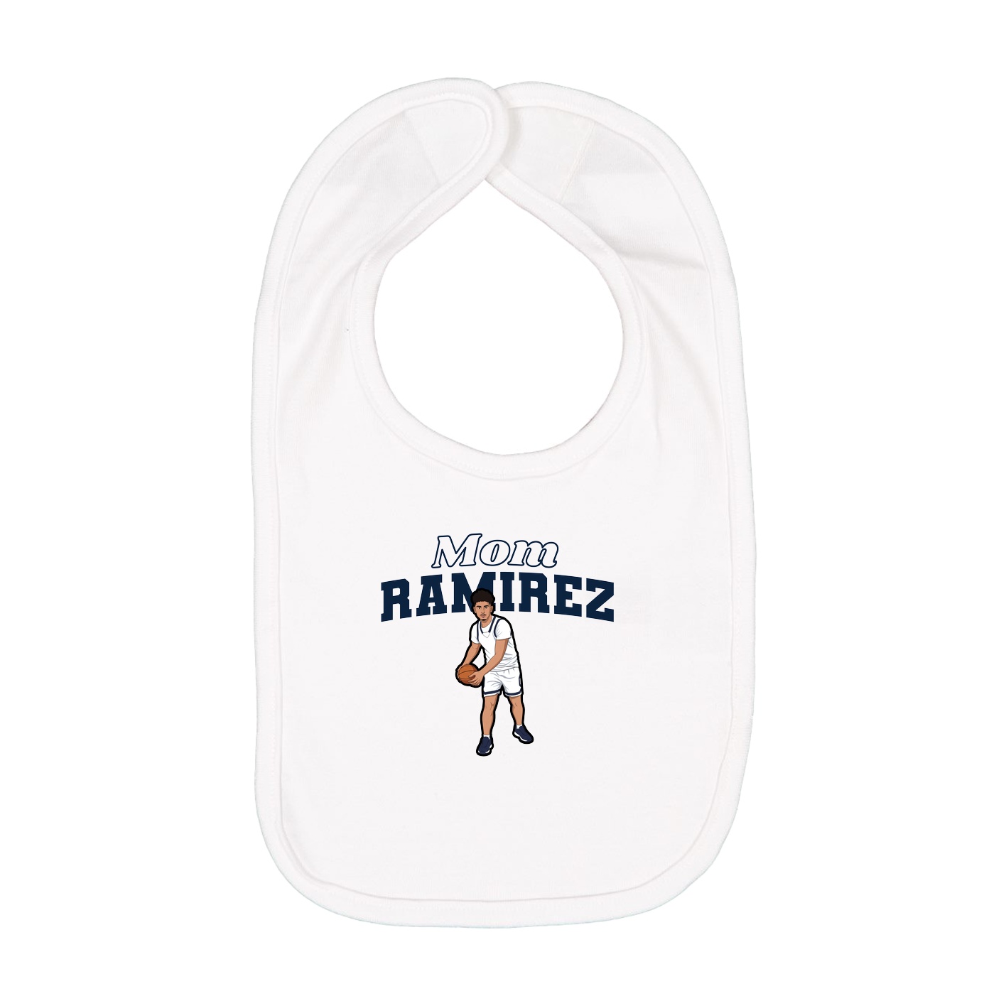 Infant Bib — Mothers Day Block in White