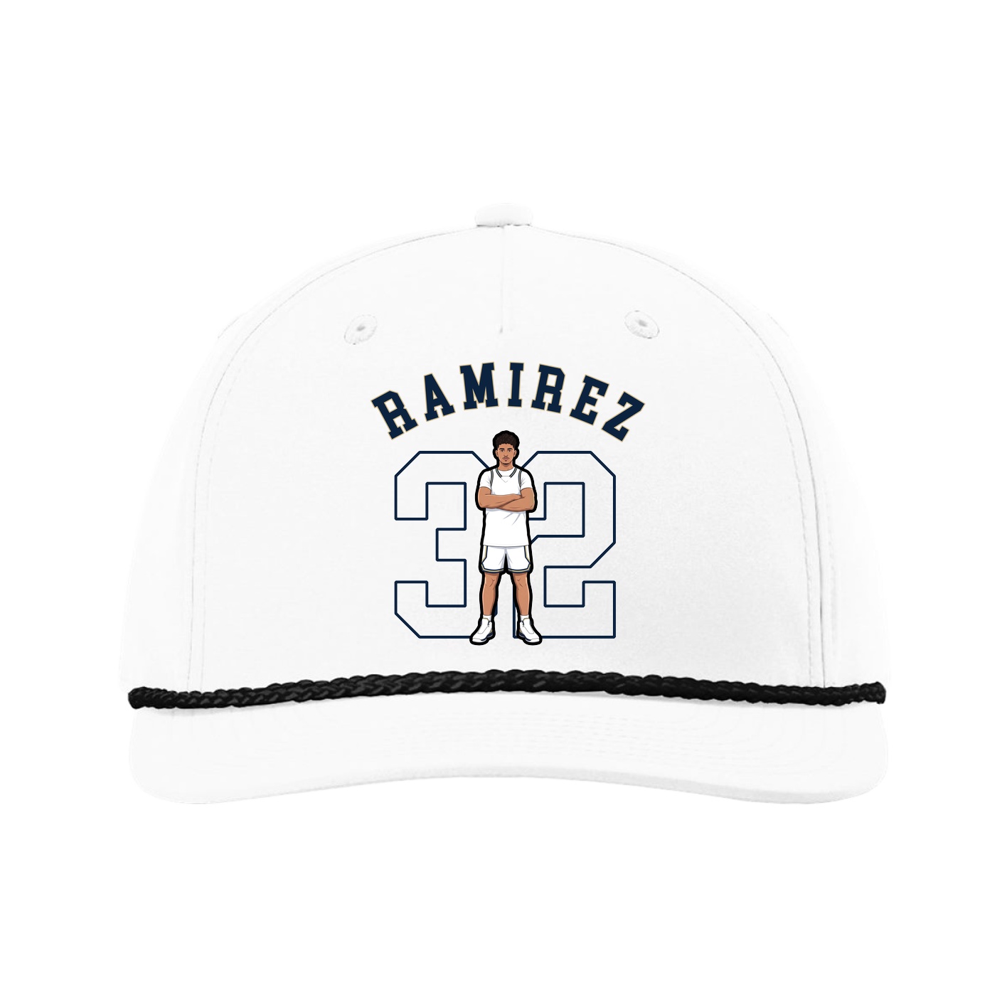 Five-Panel Classic Rope Cap — Shirsey Arch in White