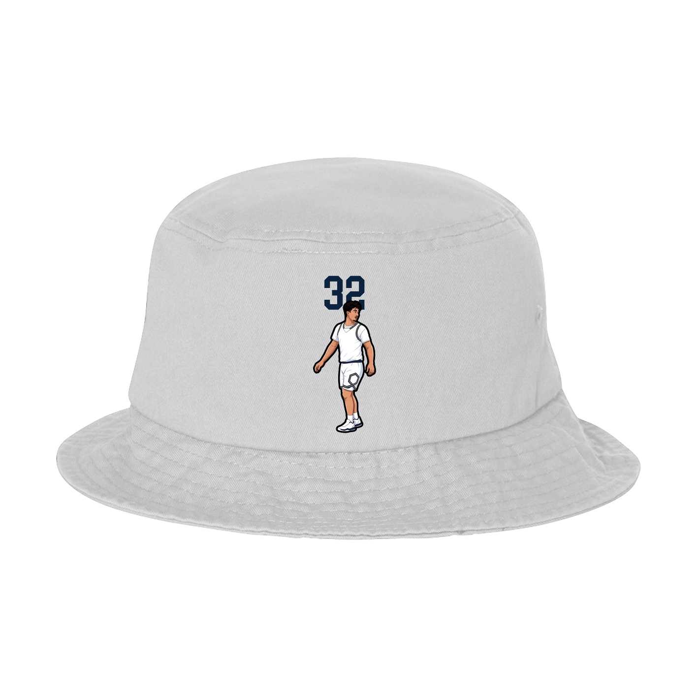 Bucket Cap — Number Top in White