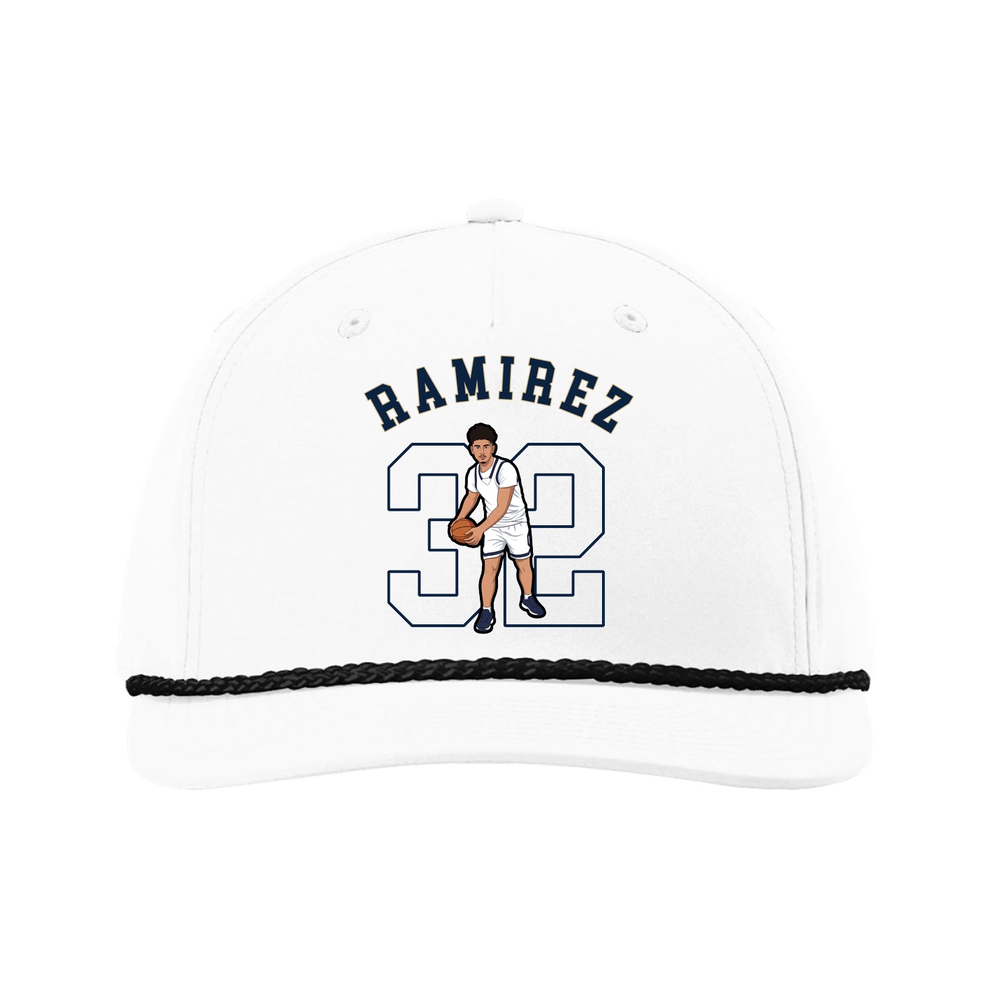 Five-Panel Classic Rope Cap — Shirsey Arch in White