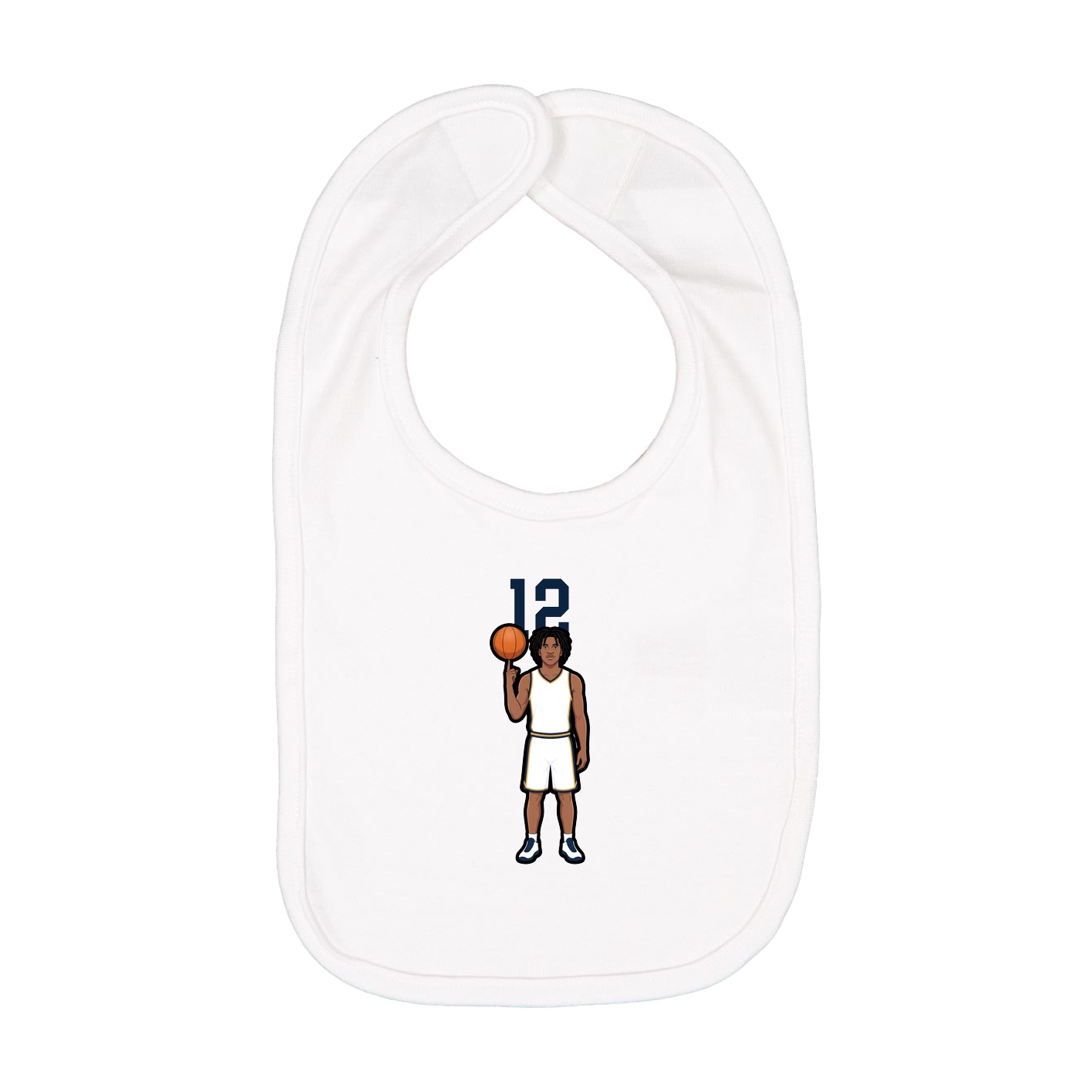 Infant Bib — Number Top in White
