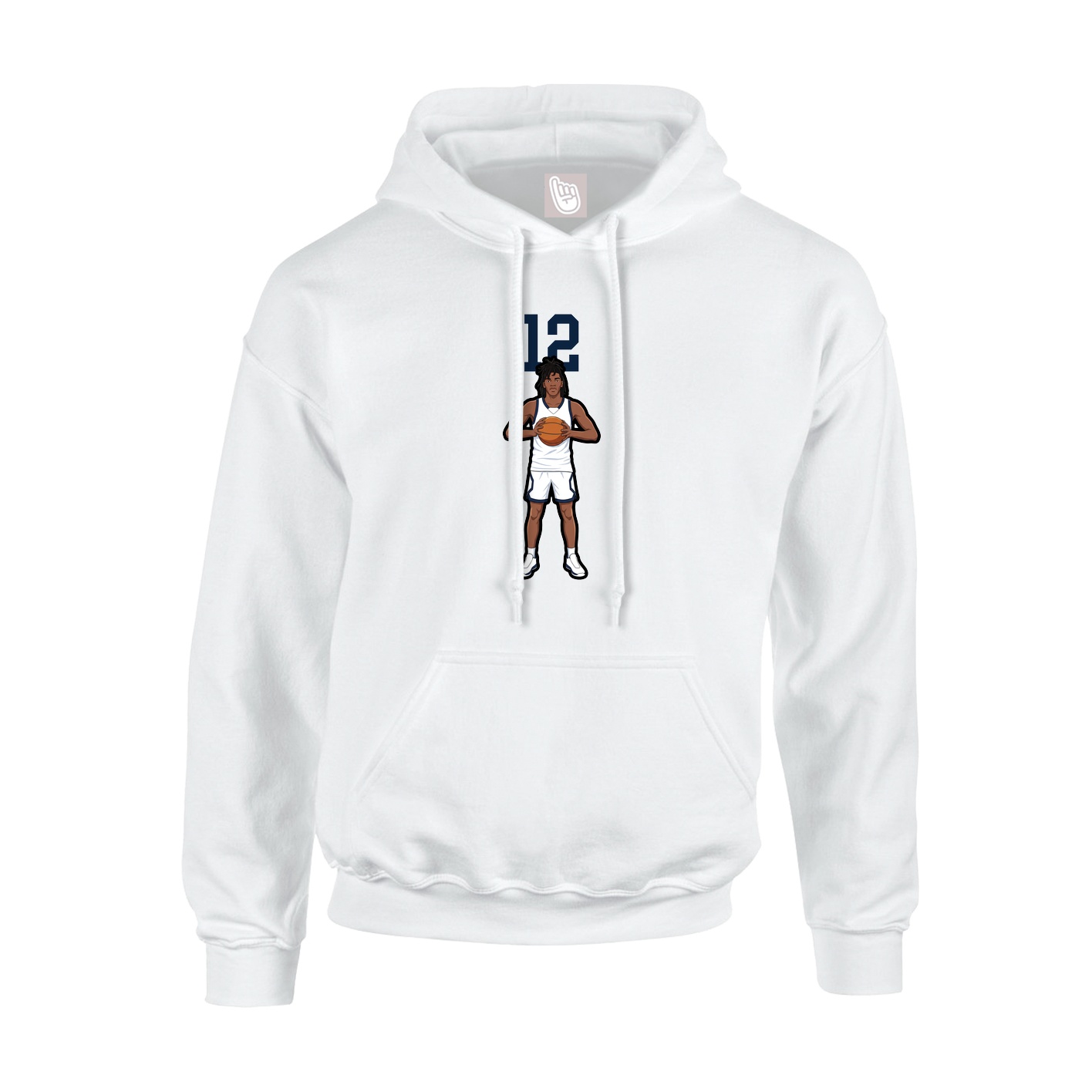 Youth Hoodie — Number Top in White