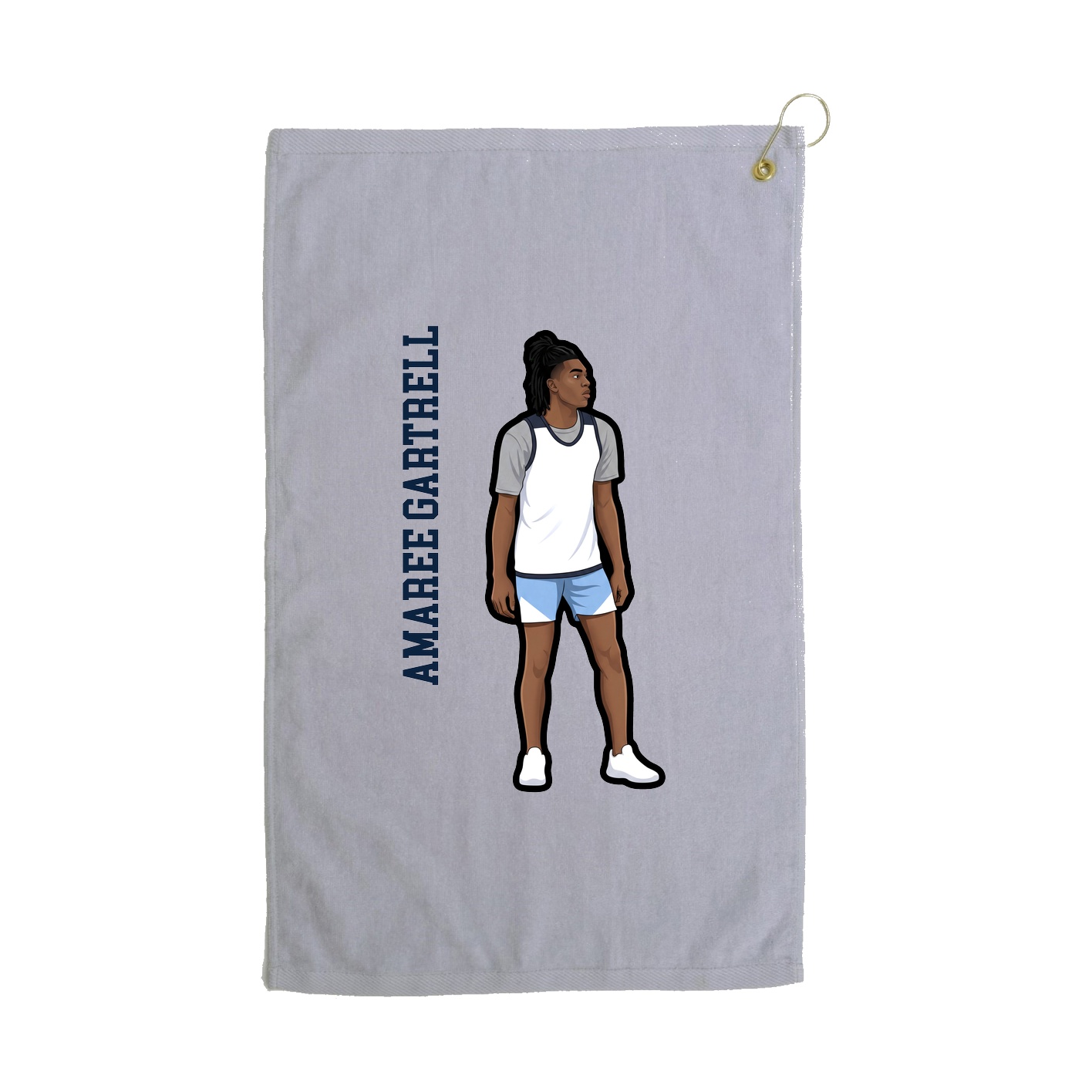 Golf Towel — Name Vertical in Grey