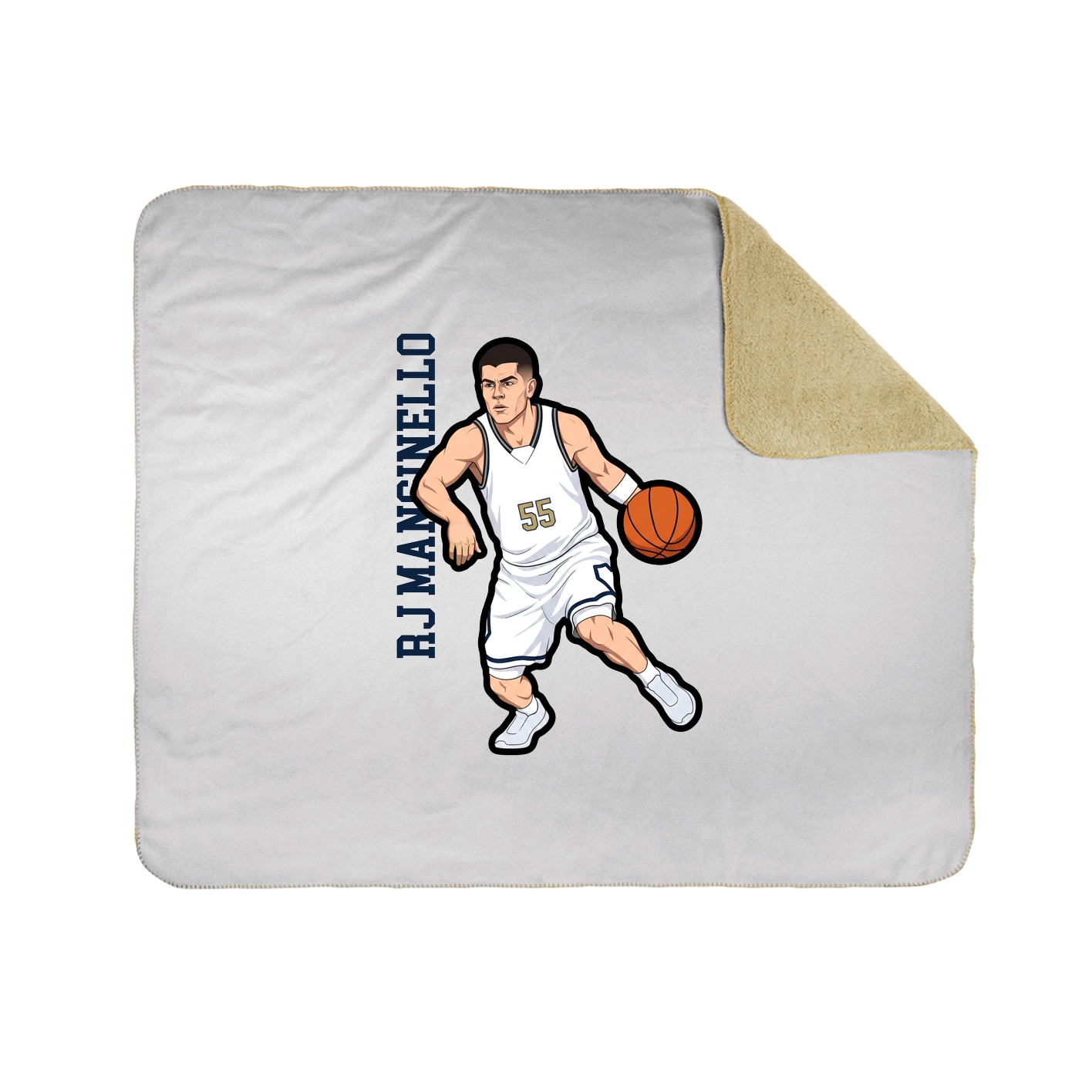 Throw Blanket — Name Vertical in White