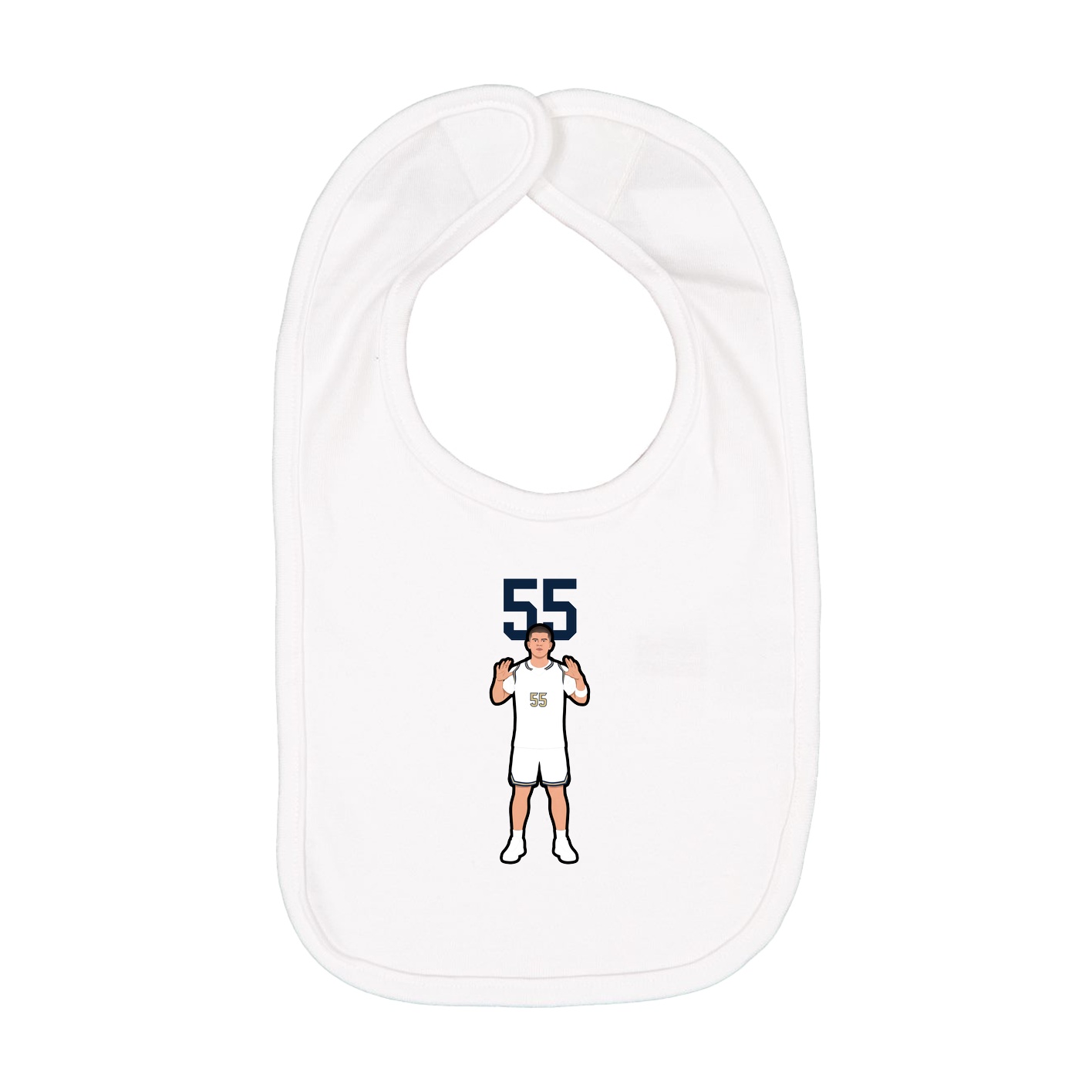 Infant Bib — Number Top in White