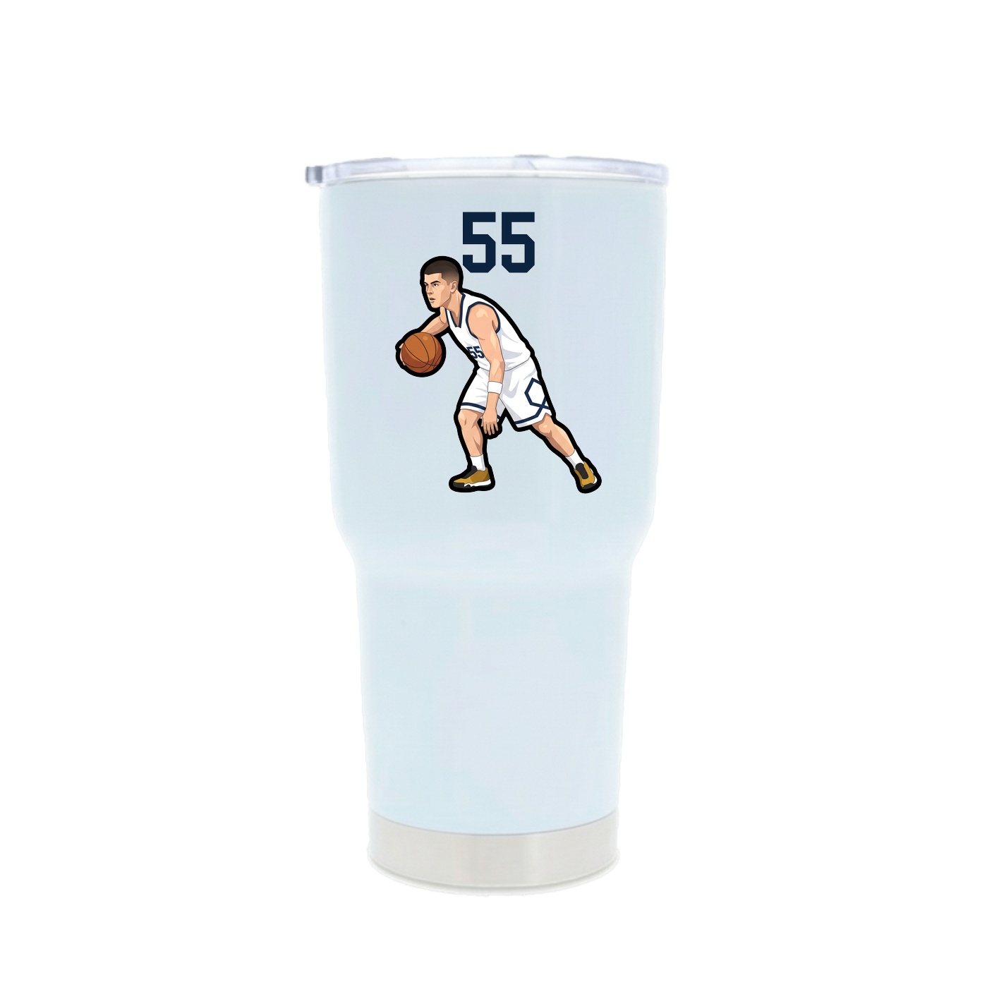 30oz Stainless Steel Tumbler — Number Top in White
