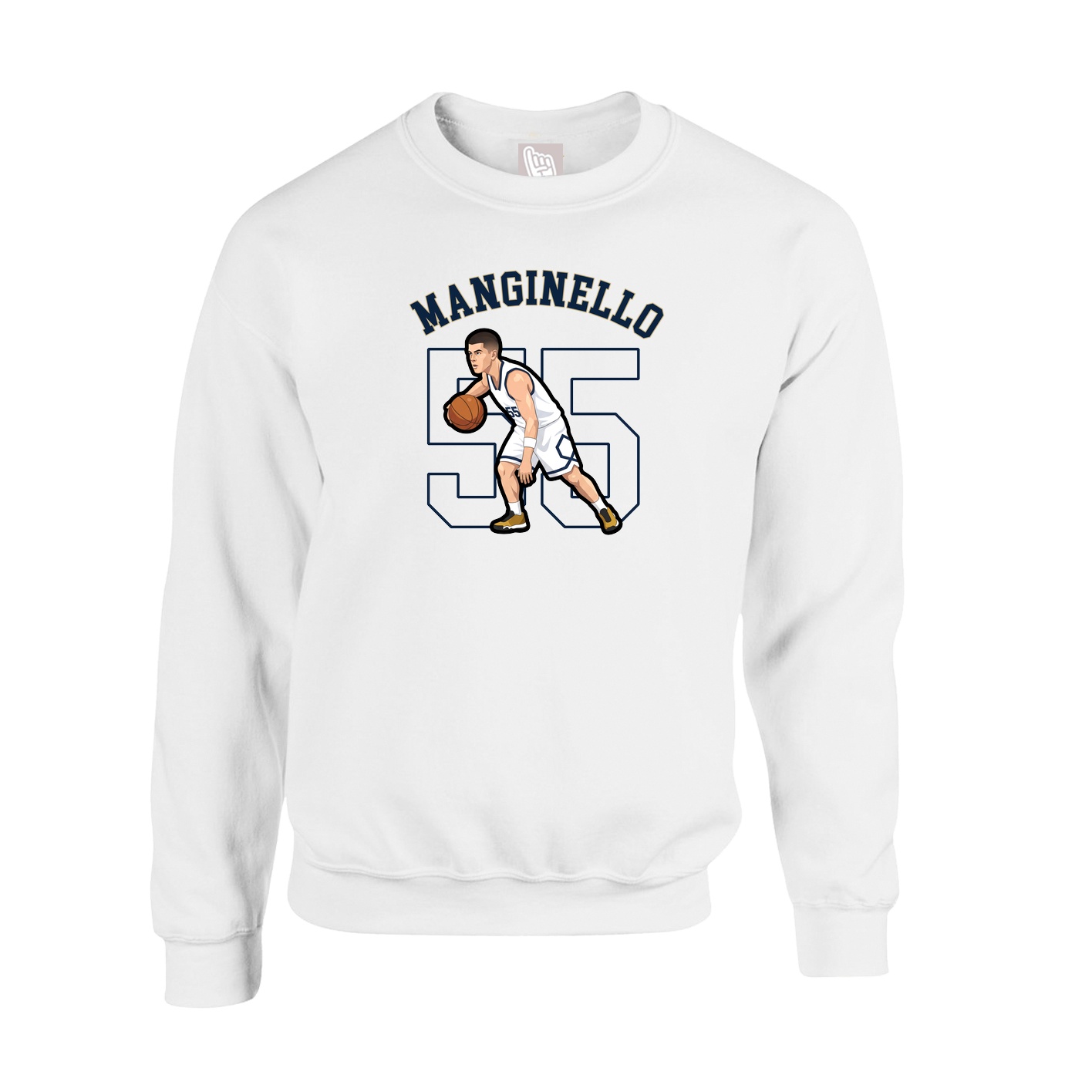 Fleece Crew — Shirsey Arch in White
