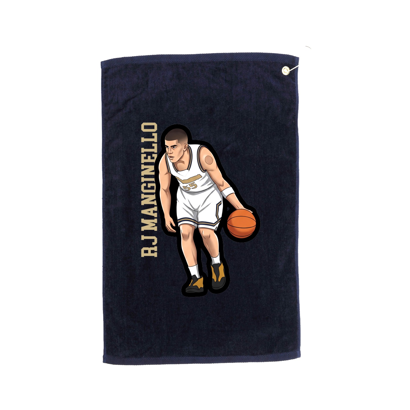 Golf Towel — Name Vertical in Navy