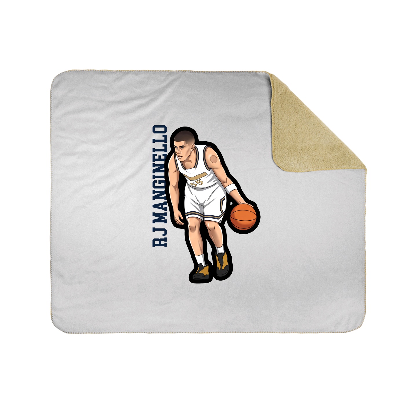Throw Blanket — Name Vertical in White