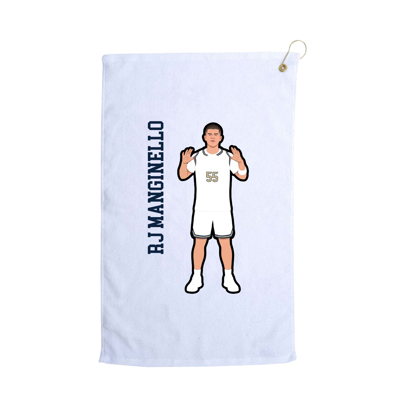 Golf Towel — Name Vertical in White