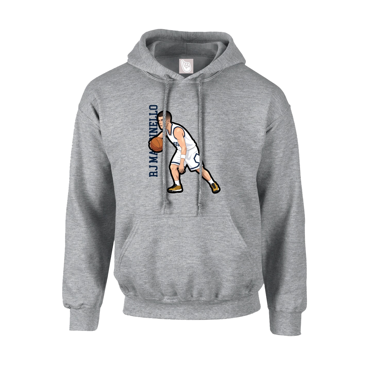 Hoodie — Name Vertical in Grey