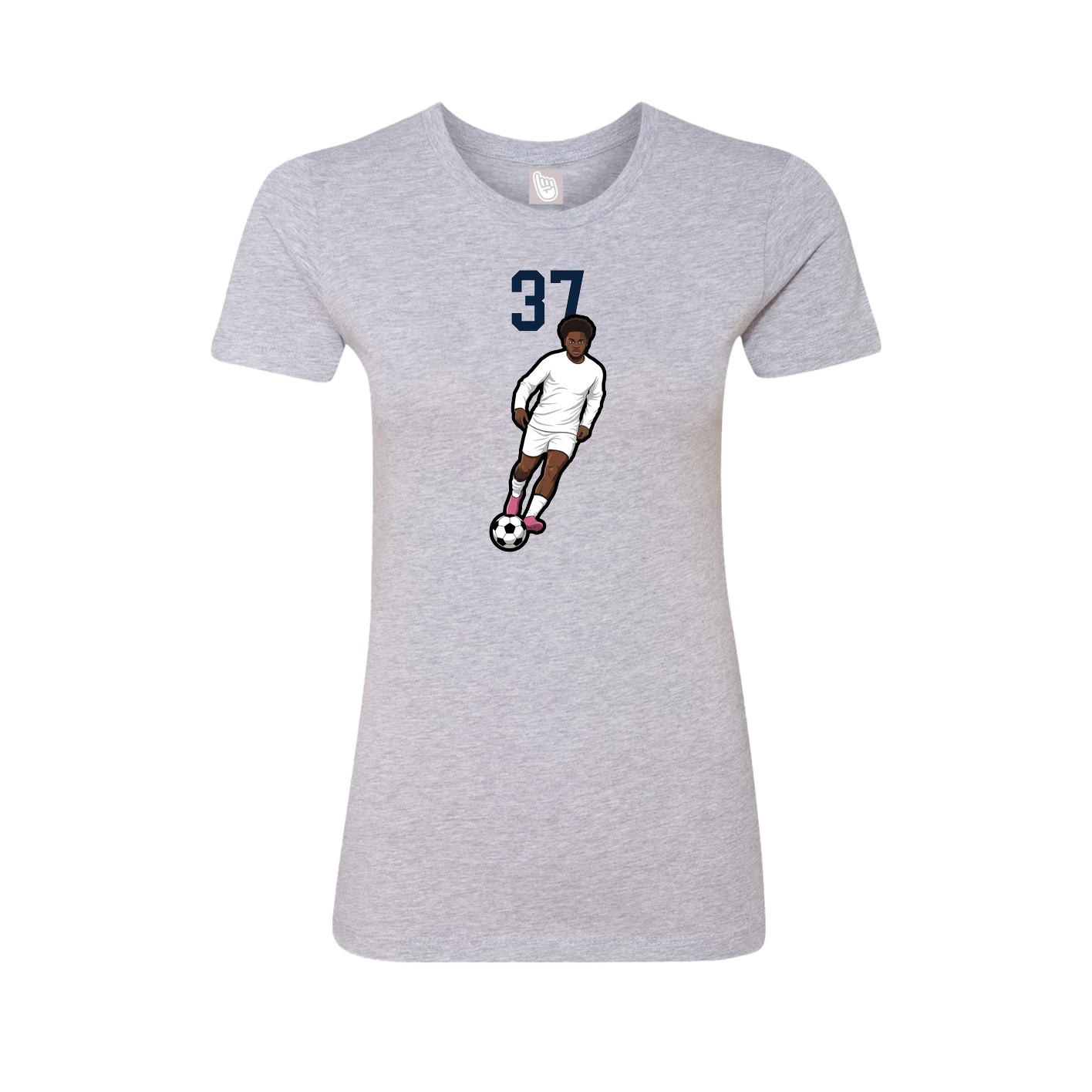 Fitted Women's Tee — Number Top in Grey