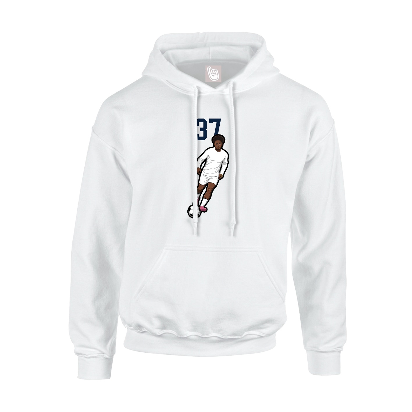Hoodie — Number Top in White