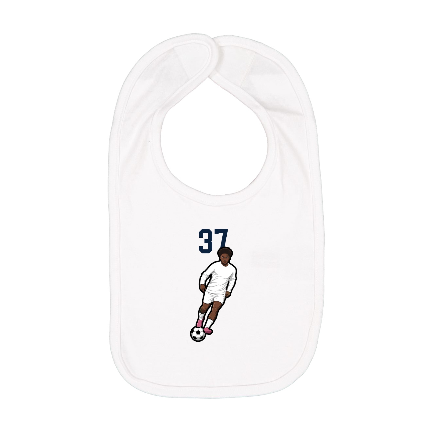 Infant Bib — Number Top in White