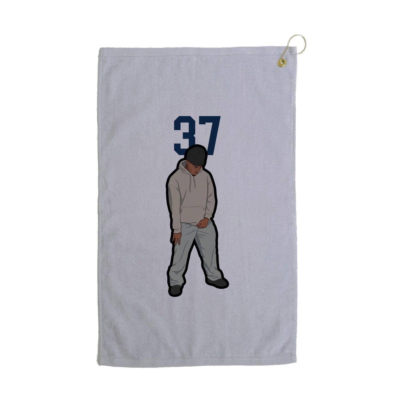 Golf Towel — Number Top in Grey
