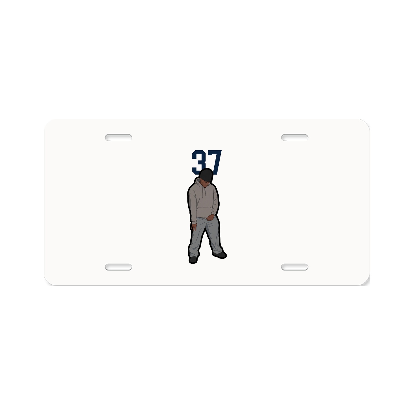 License Plate — Number Top in Classic