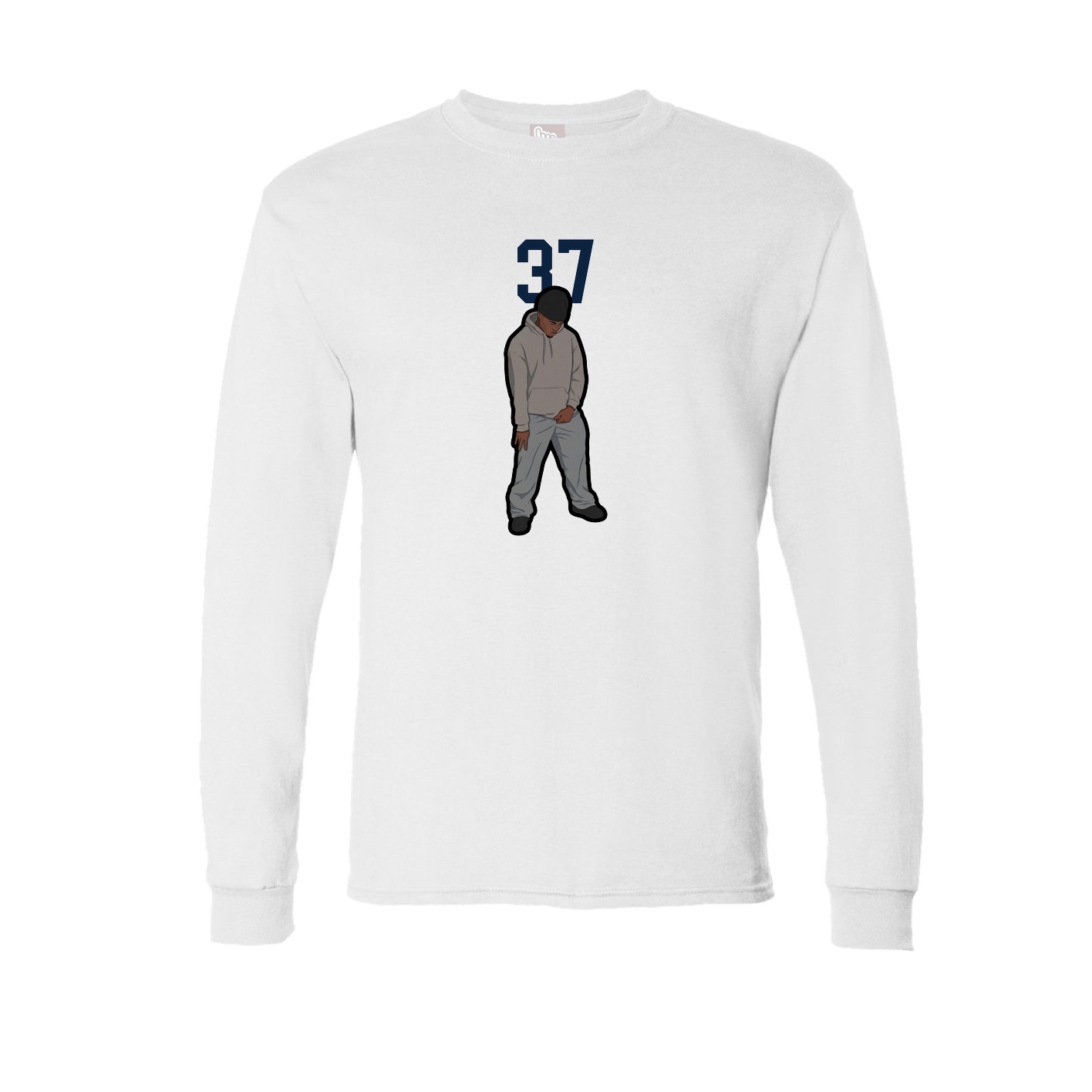 Long Sleeve Tee — Number Top in White