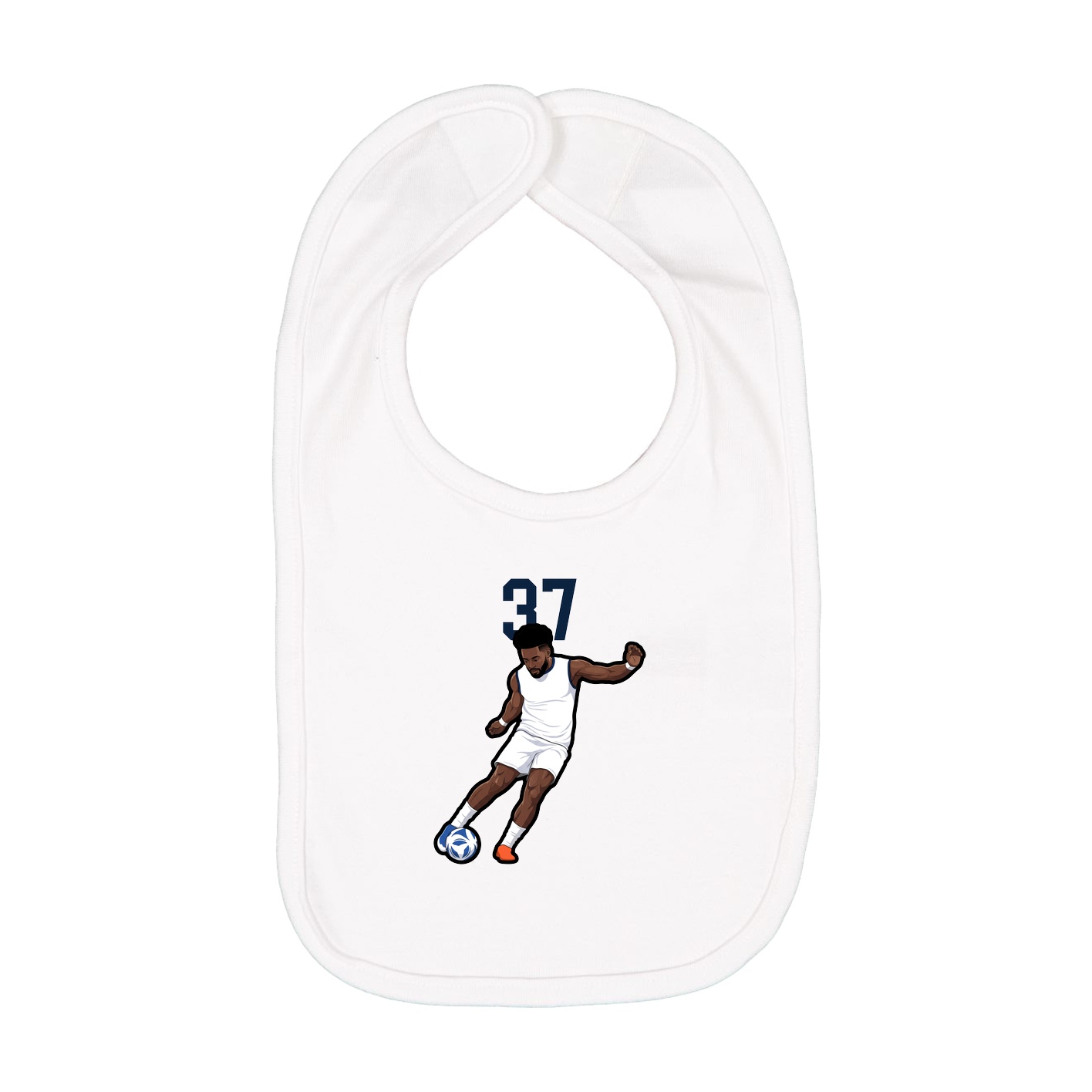 Infant Bib — Number Top in White