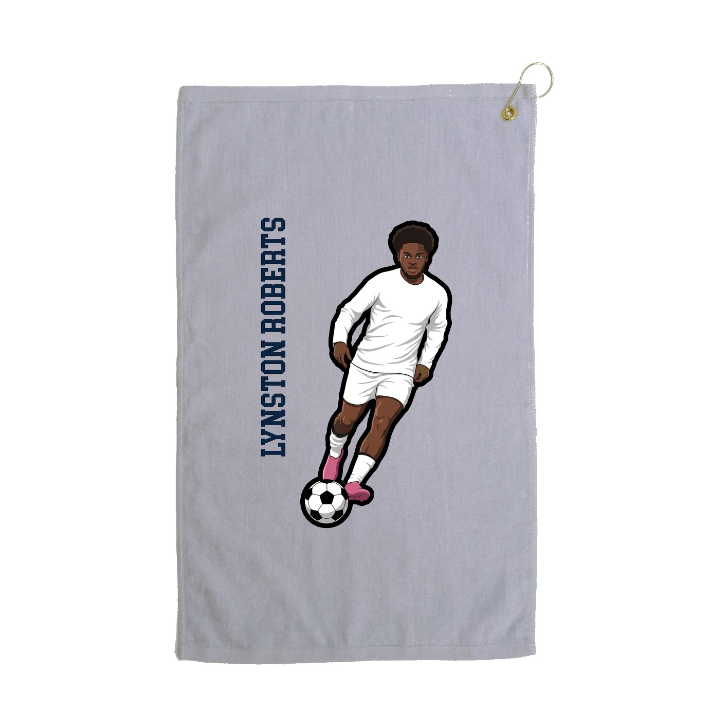 Golf Towel — Name Vertical in Grey