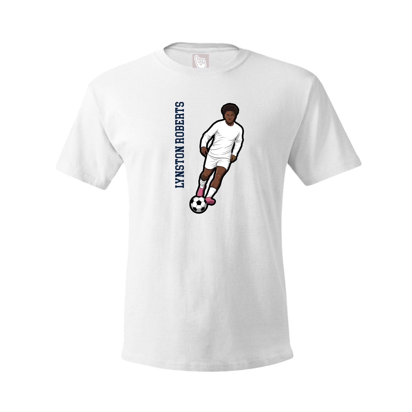 Youth Tee — Name Vertical in White