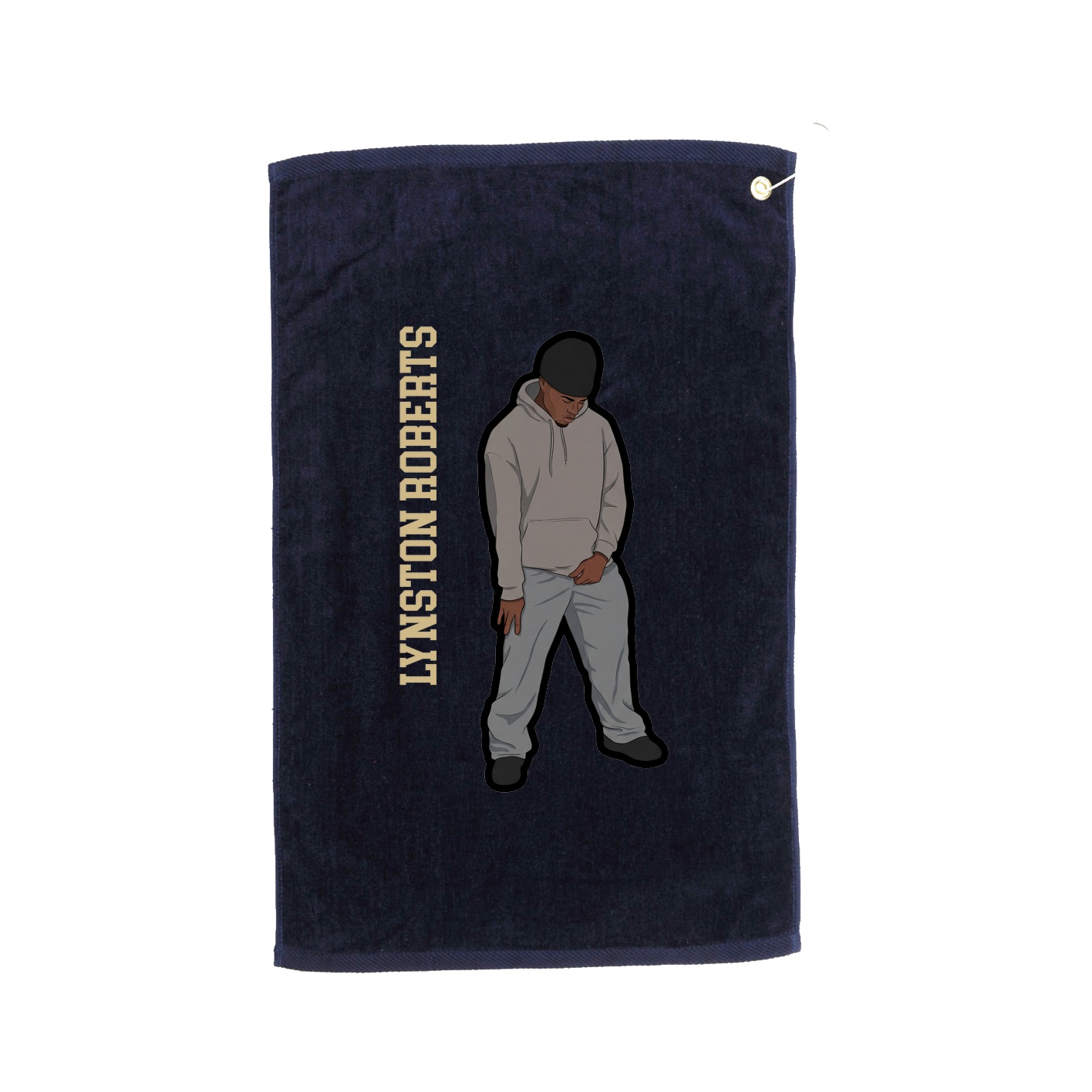 Golf Towel — Name Vertical in Navy