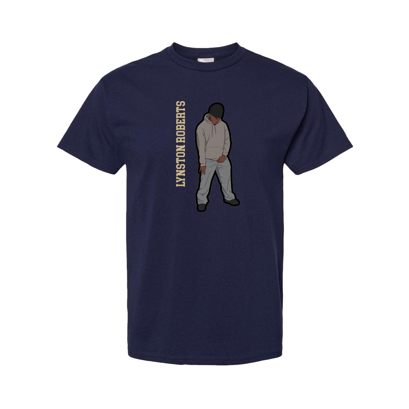 Tee — Name Vertical in Navy